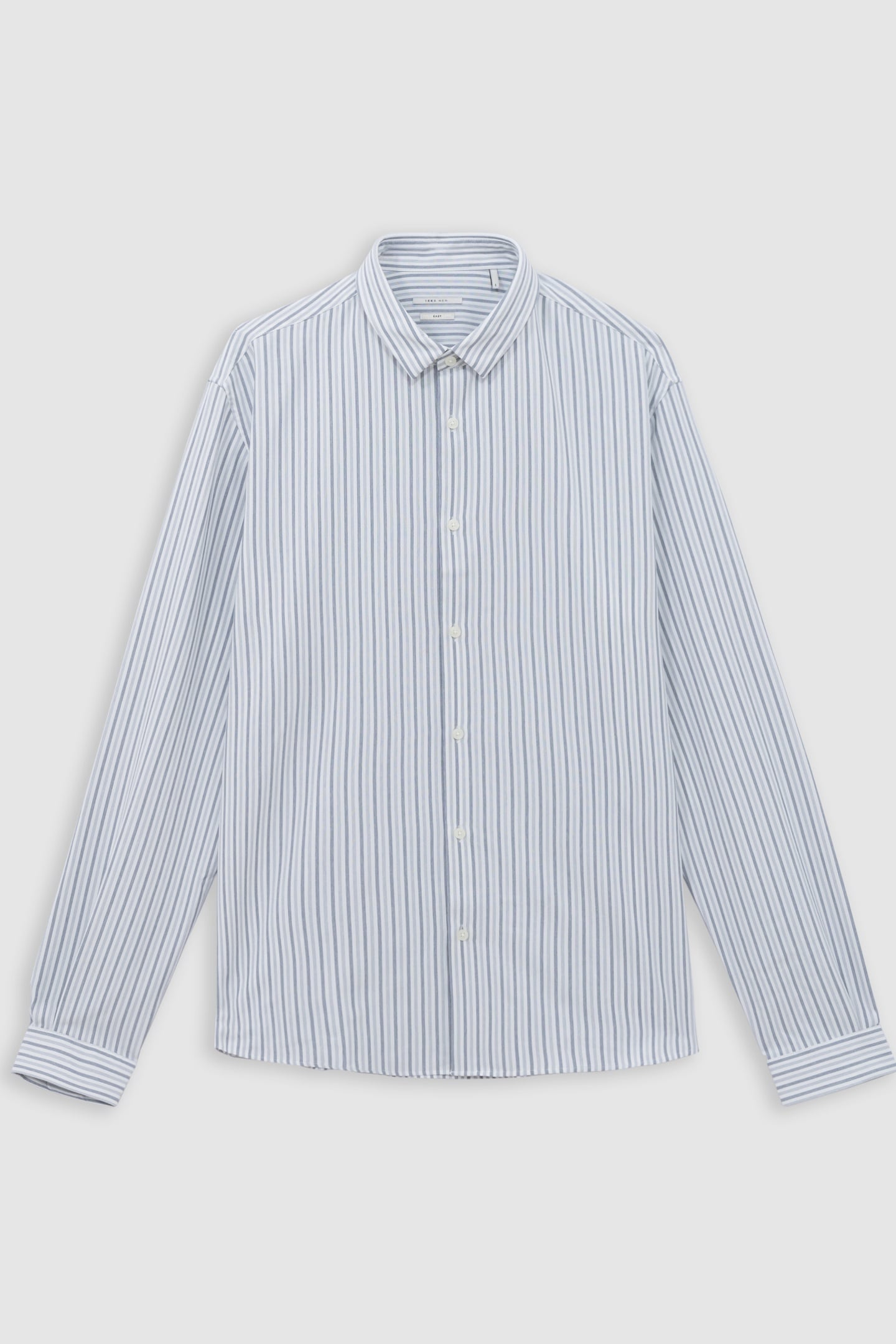 WHITE SEAWOOL® REGULAR SHIRT WITH NAVY STRIPES 4