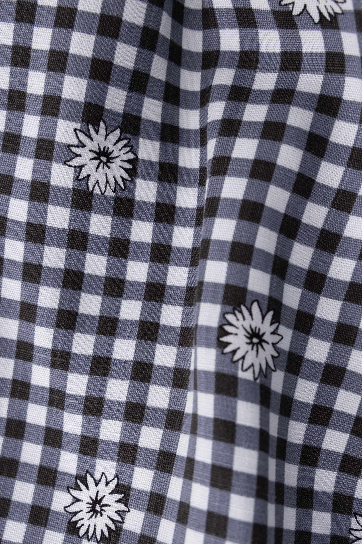 BLACK GINGHAM AND FLORAL PRINT SKORT 7