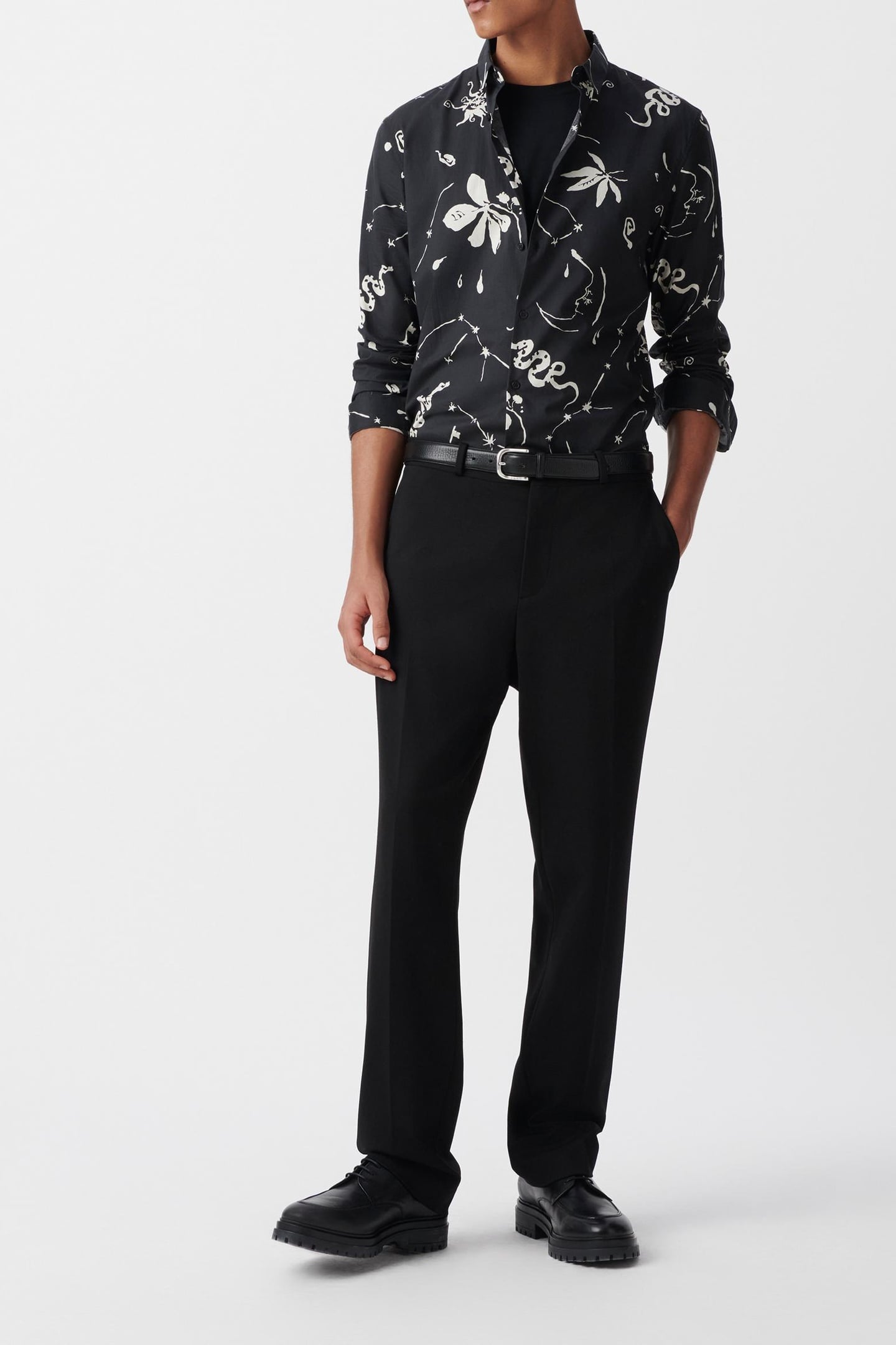 BLACK REGULAR SHIRT WITH STAR PRINT 1