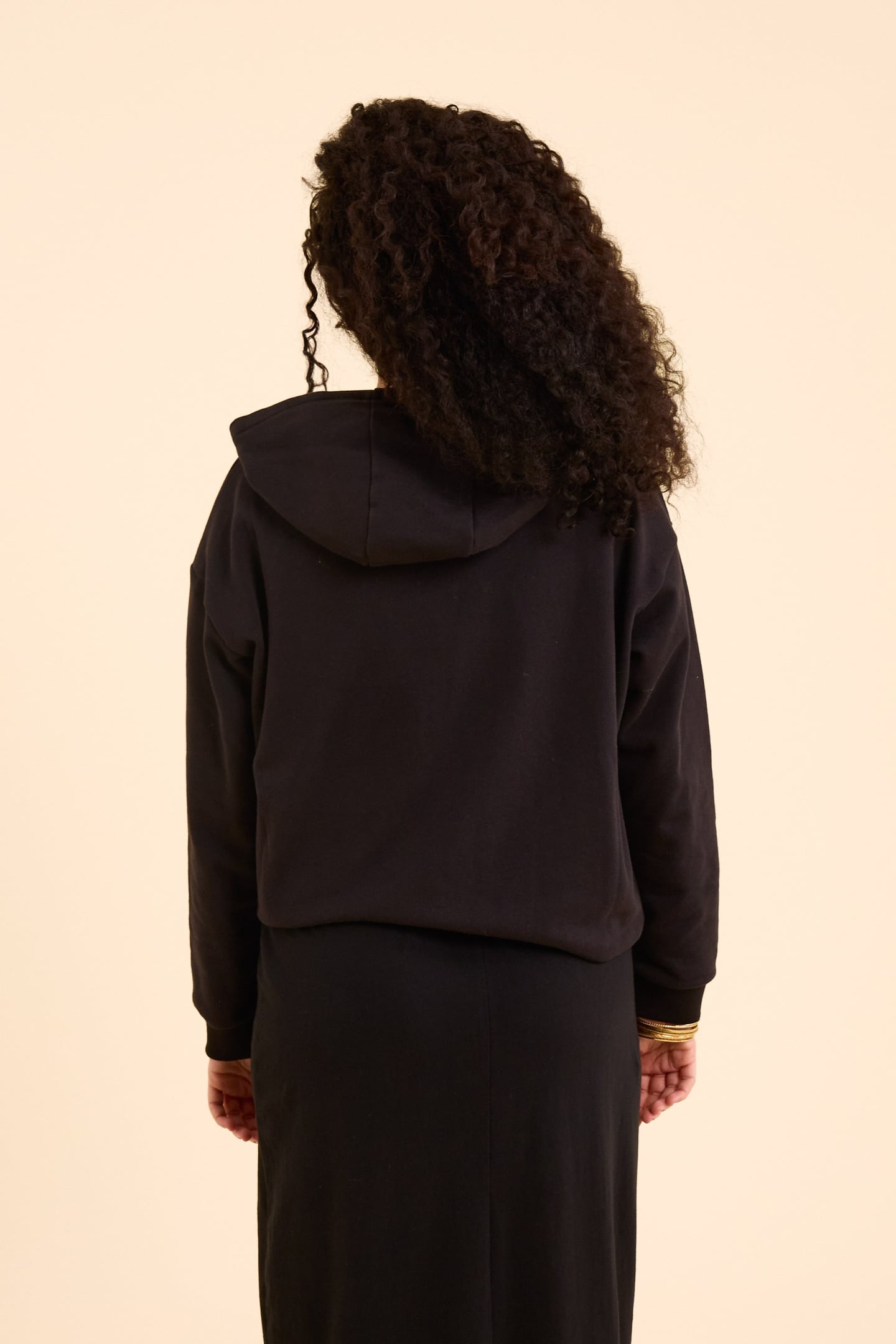 BLACK HOODIE WITH GOLD MONOGRAM BLACK 3