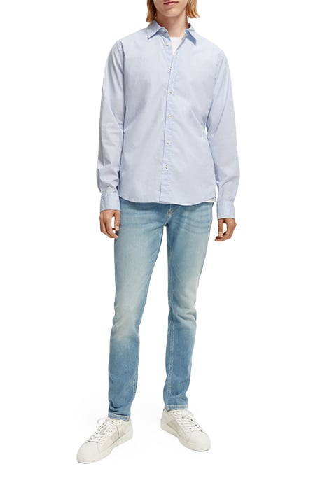 ESSENTIAL - SOLID ORGANIC CO/EA SLIM FIT SHIRT BLUE 3