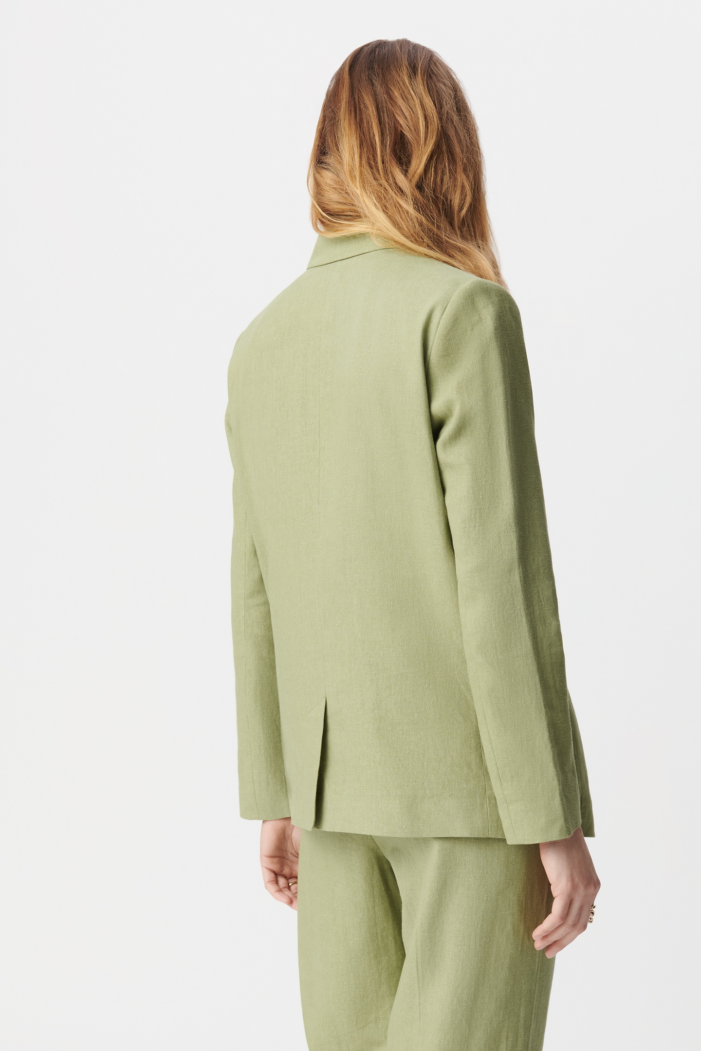 GREEN LINEN AND COTTON SUIT JACKET 3