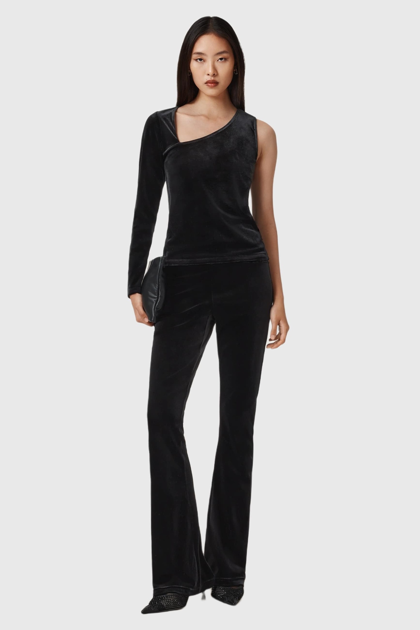 ZANNI FLARE TROUSER VELVET BLACK 3