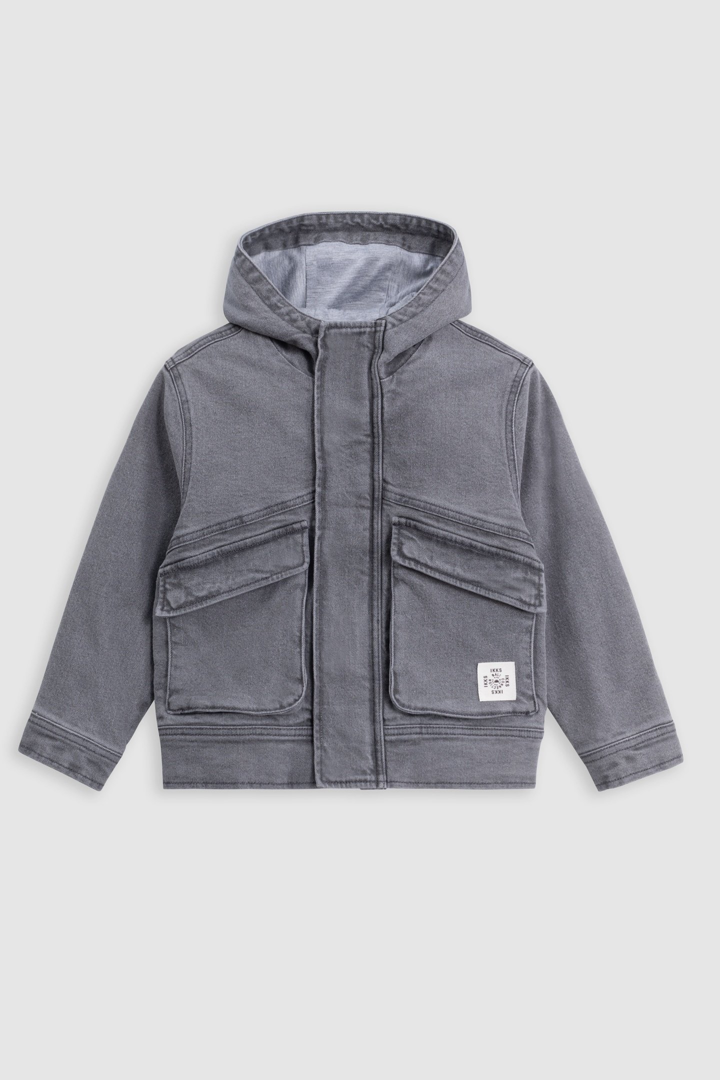 GREY DENIM JACKET WITH HOOD 1
