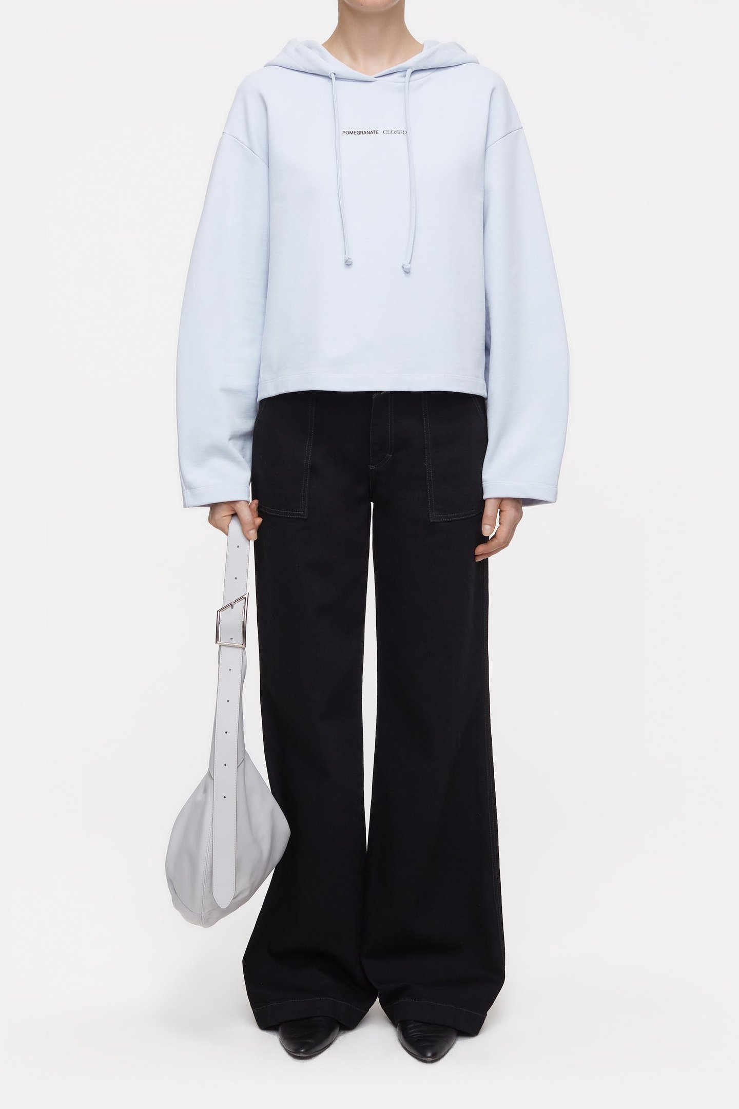 CROPPED HOODIE T-SHIRTS SOFT BLUE 1