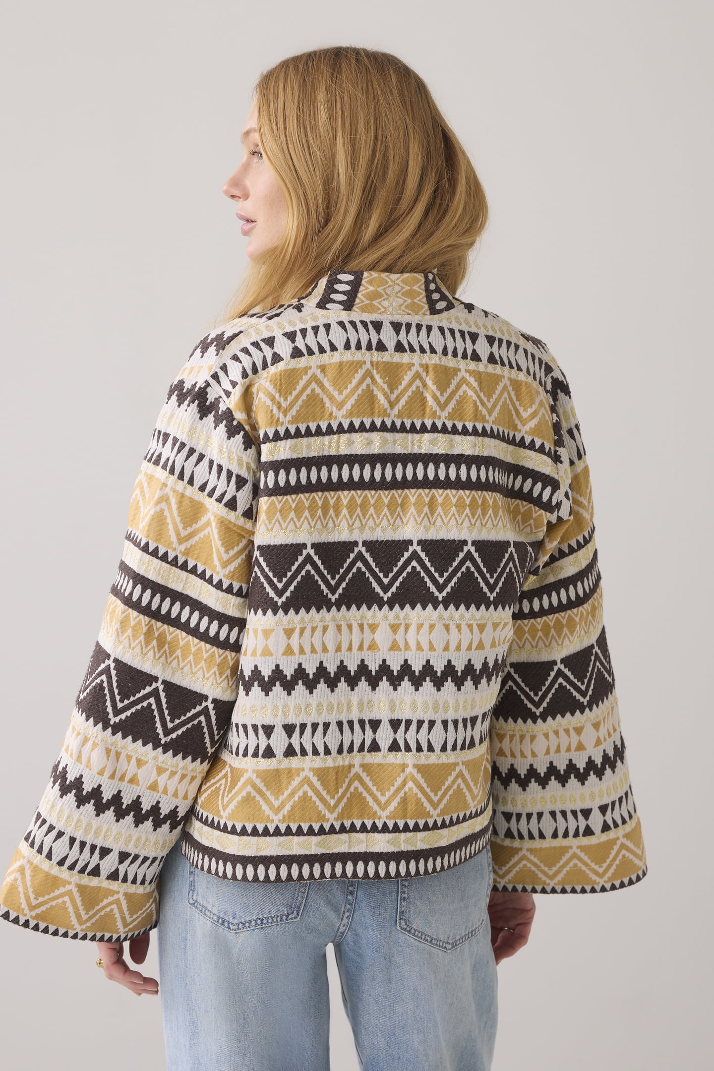 SHORT JACKET GEO AZTEK SOFT CAMEL 3