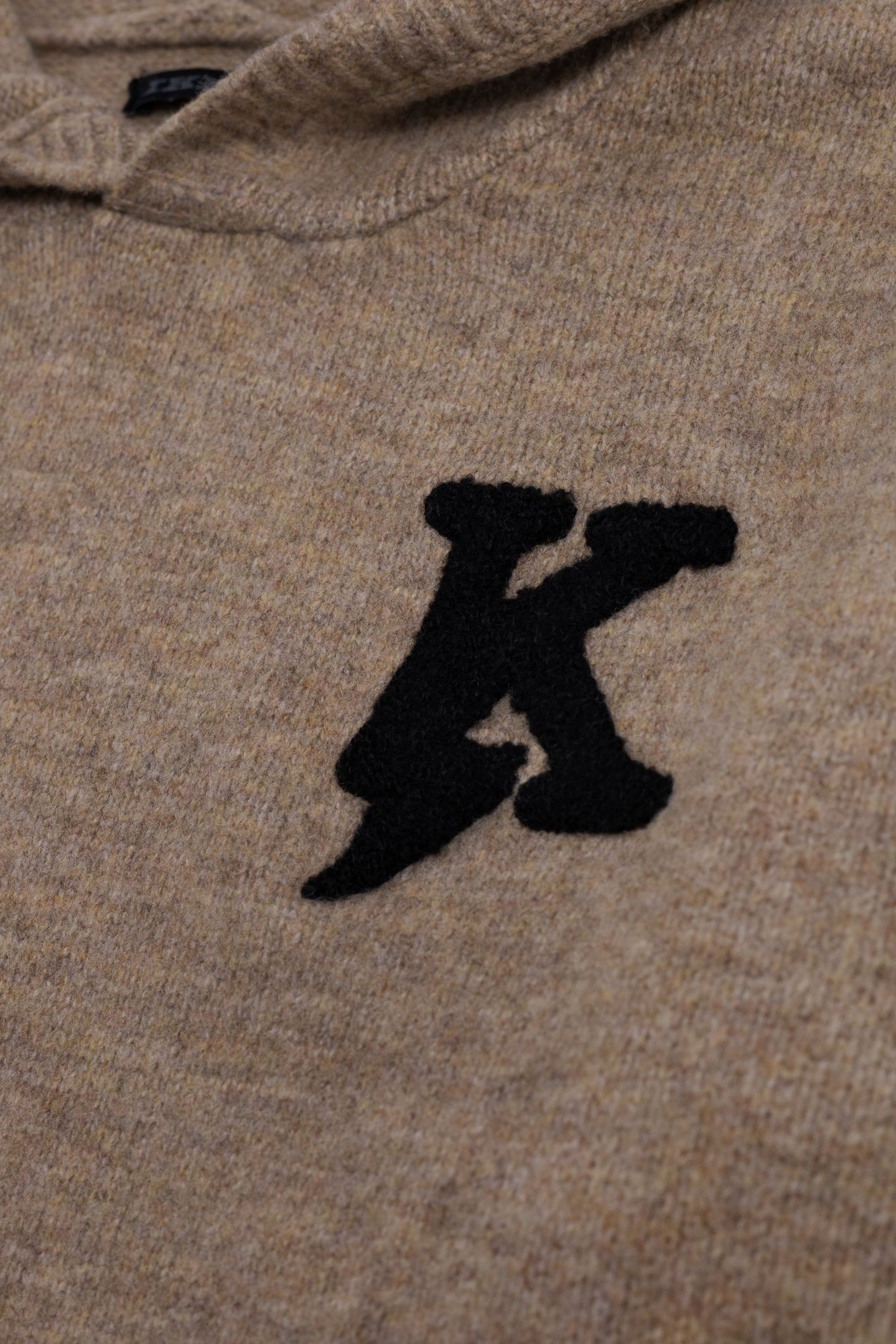 BOY'S CAMEL KNIT BADGE K EMBROIDERY BOUCLETTE SWEATER 4