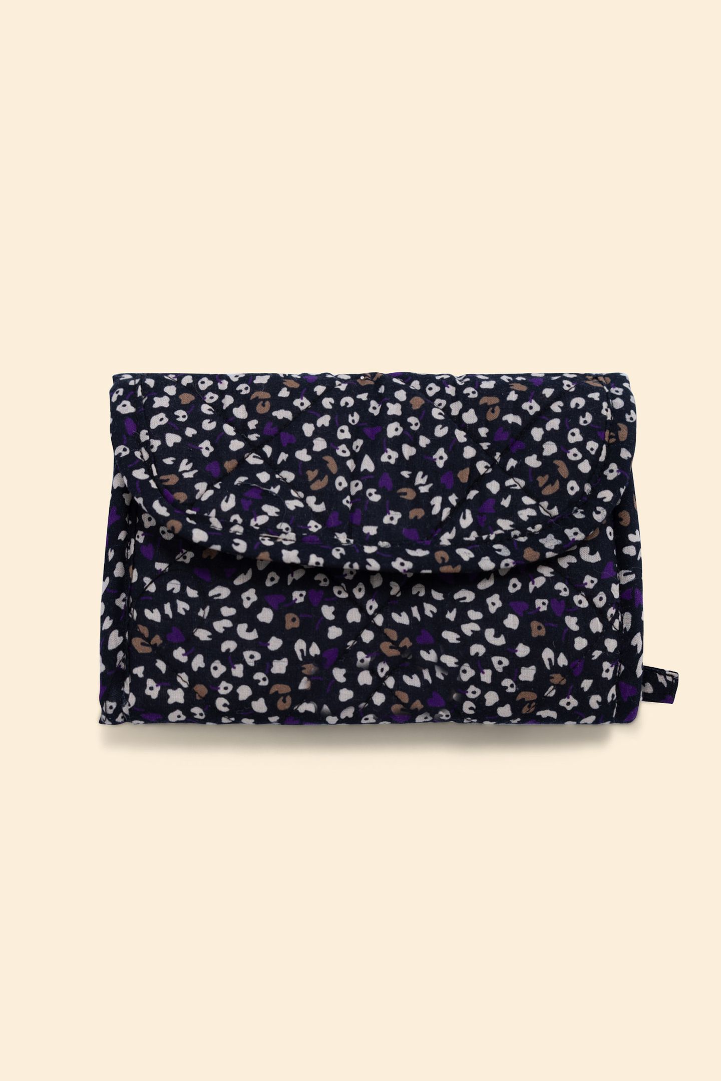DARK PURPLE MICRO LEO FLORAL PRINT CLUTCH BAG DARK PURPLE 1