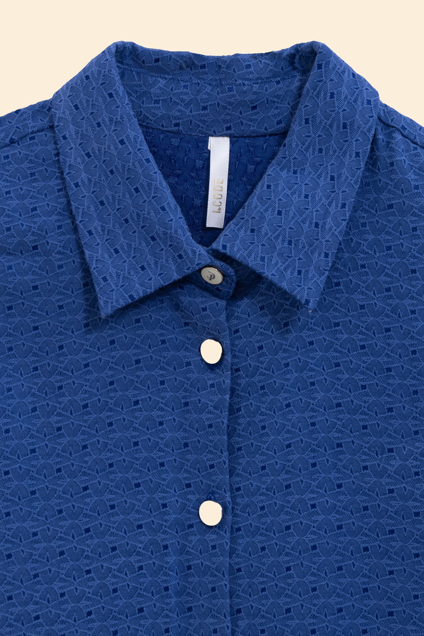 BLUE DECORATIVE JACQUARD SHIRT DRESS SAPPHIRE BLUE 5