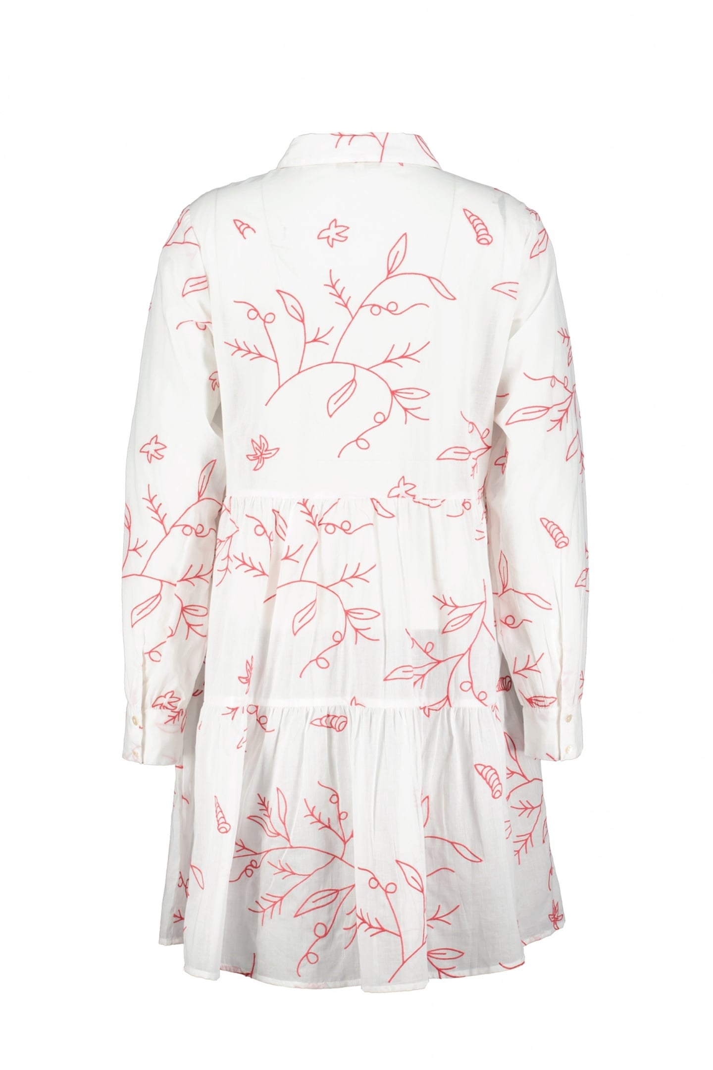 DRESS TERRA IN OFFWHITE WITH CORAL EMBROIDERY 5