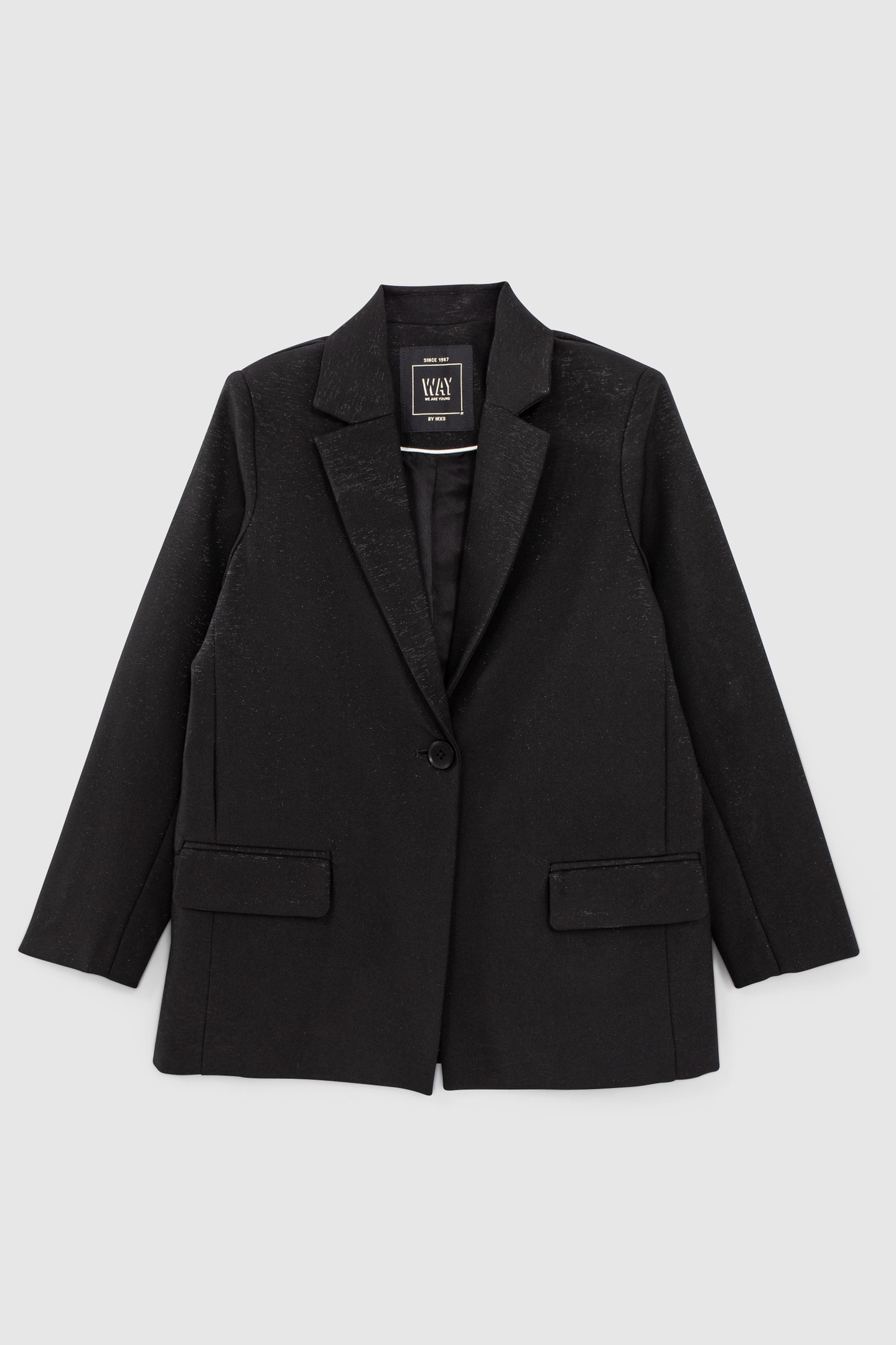 GIRLS' BLACK GLITTERY SUIT JACKET 1