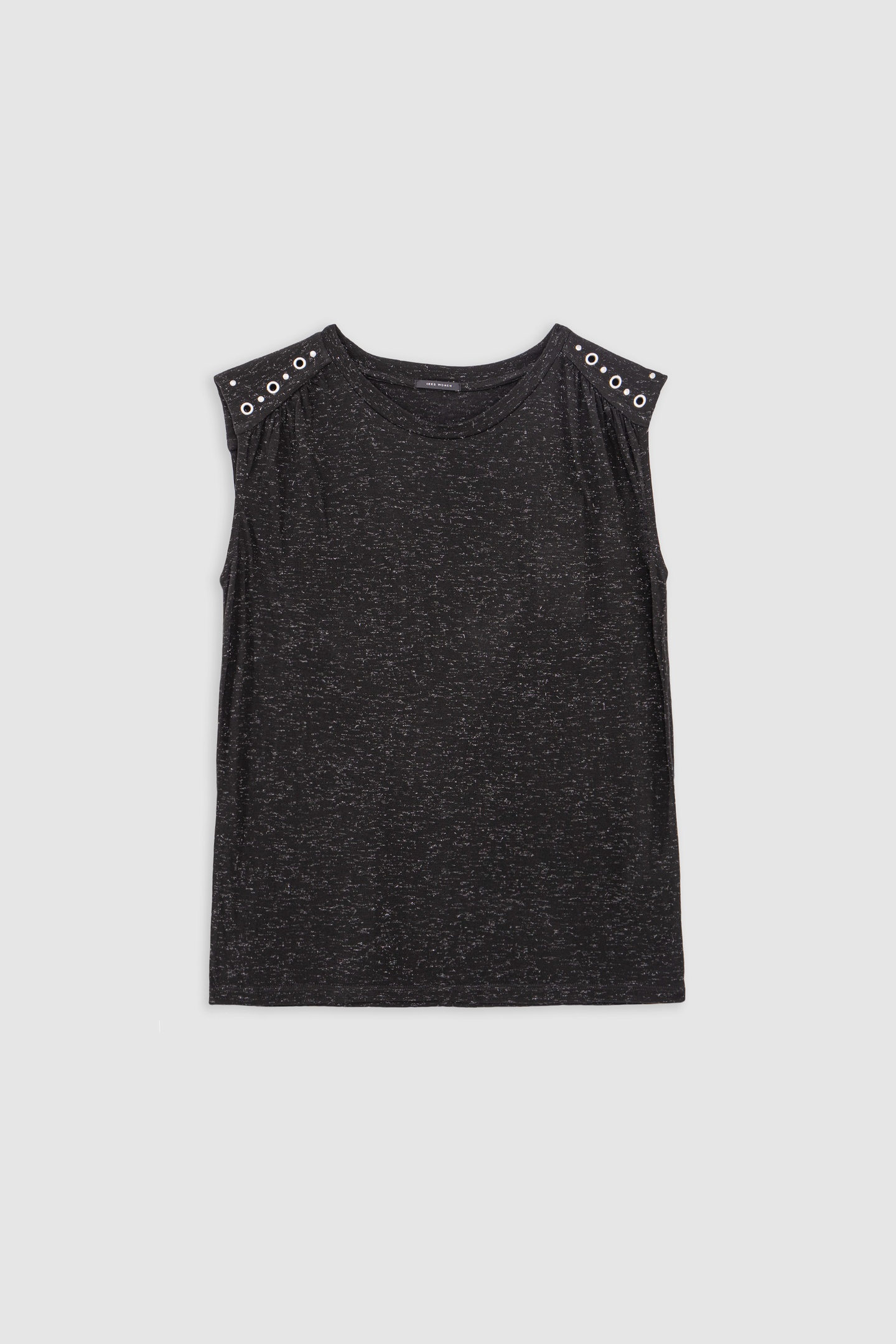 BLACK SILVER LUREX TEE-SHIRT WITH EYELET AND STUD 5
