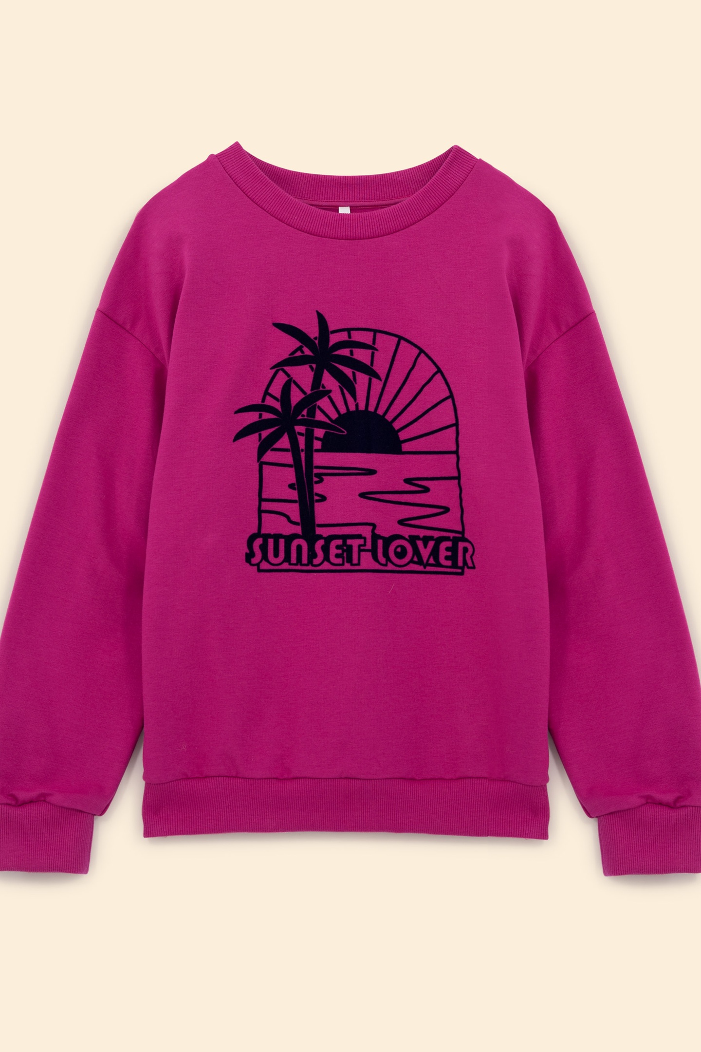 PINK FLOCKED VELOUR SUNSET SWEATSHIRT VIOLINE 5