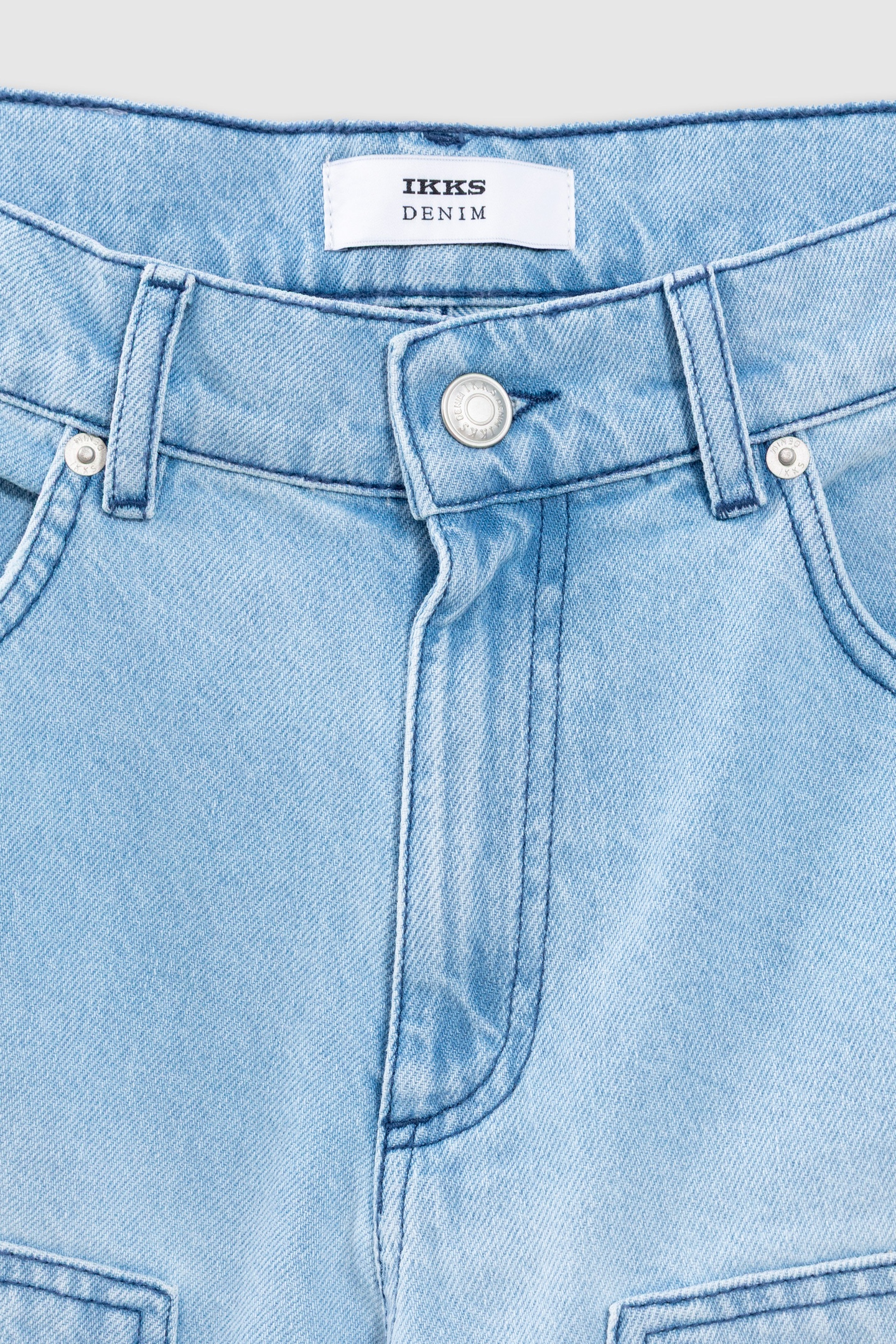 WIDE-LEG LIGHT BLUE DENIM JEANS WITH WORN EFFECT 5