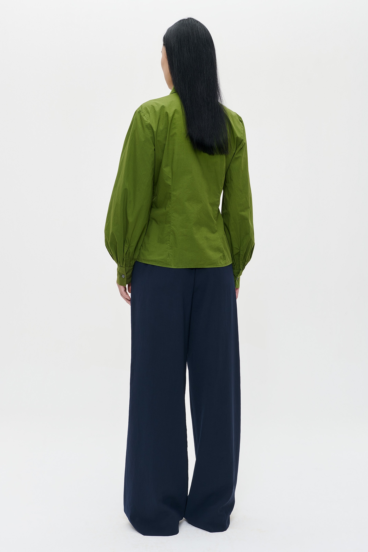 POPLIN PUFF SLEEVE SHIRT HERB GREEN 3