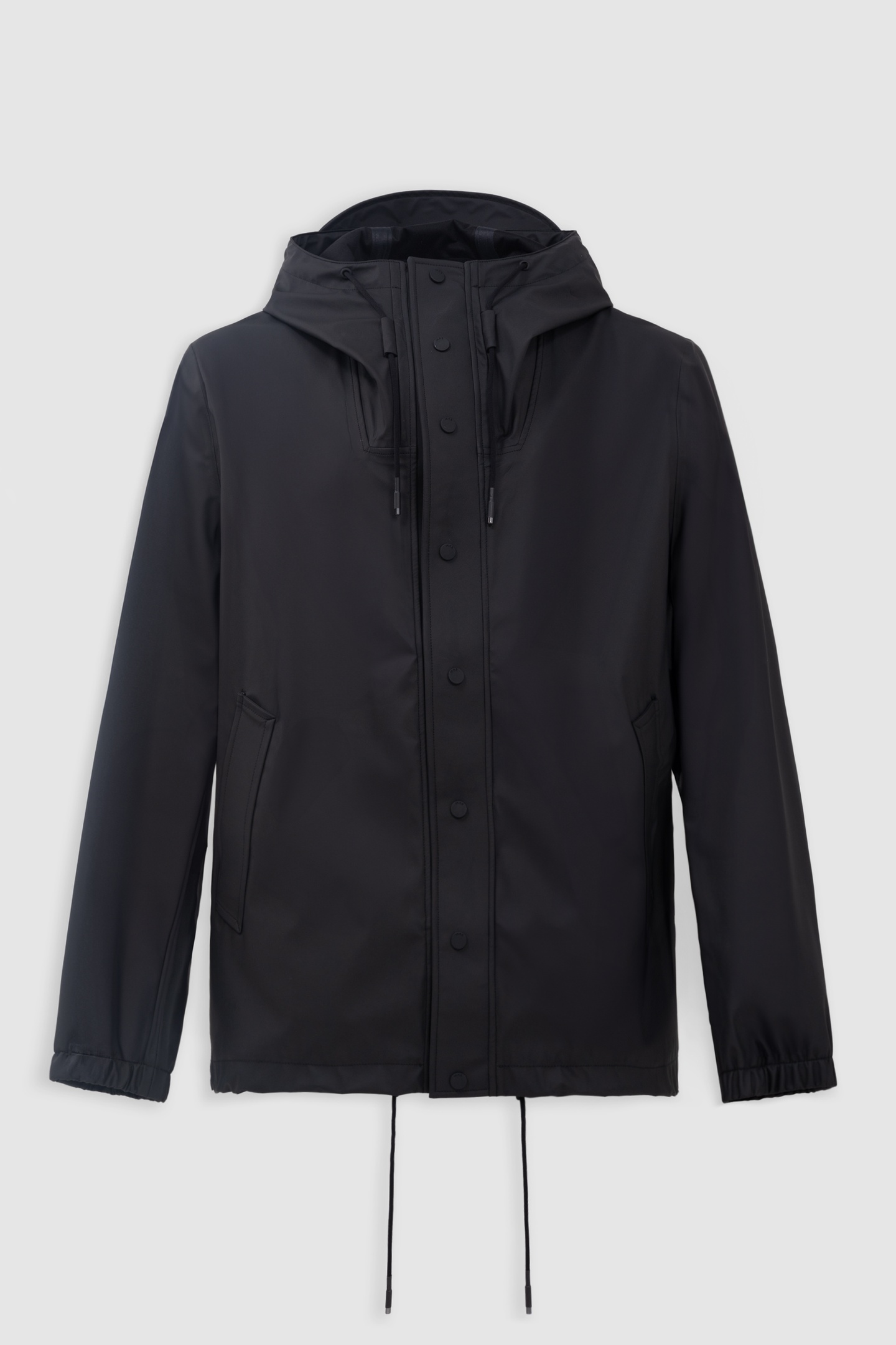 BLACK RUBBER NYLON HOODED JACKET 6