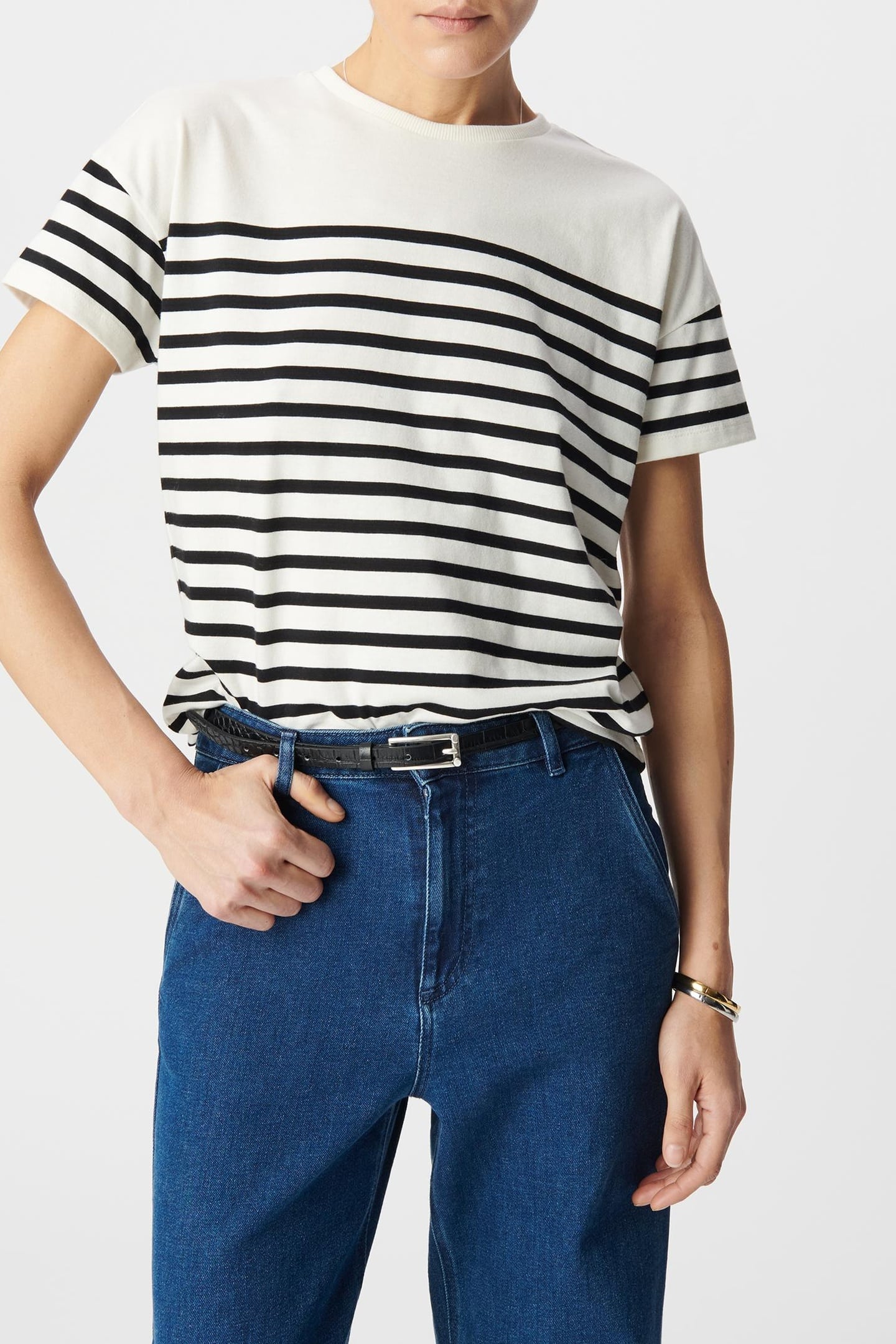 COTTON SAILOR TEE-SHIRT WITH EMBROIDERED ROUND COLLAR 3