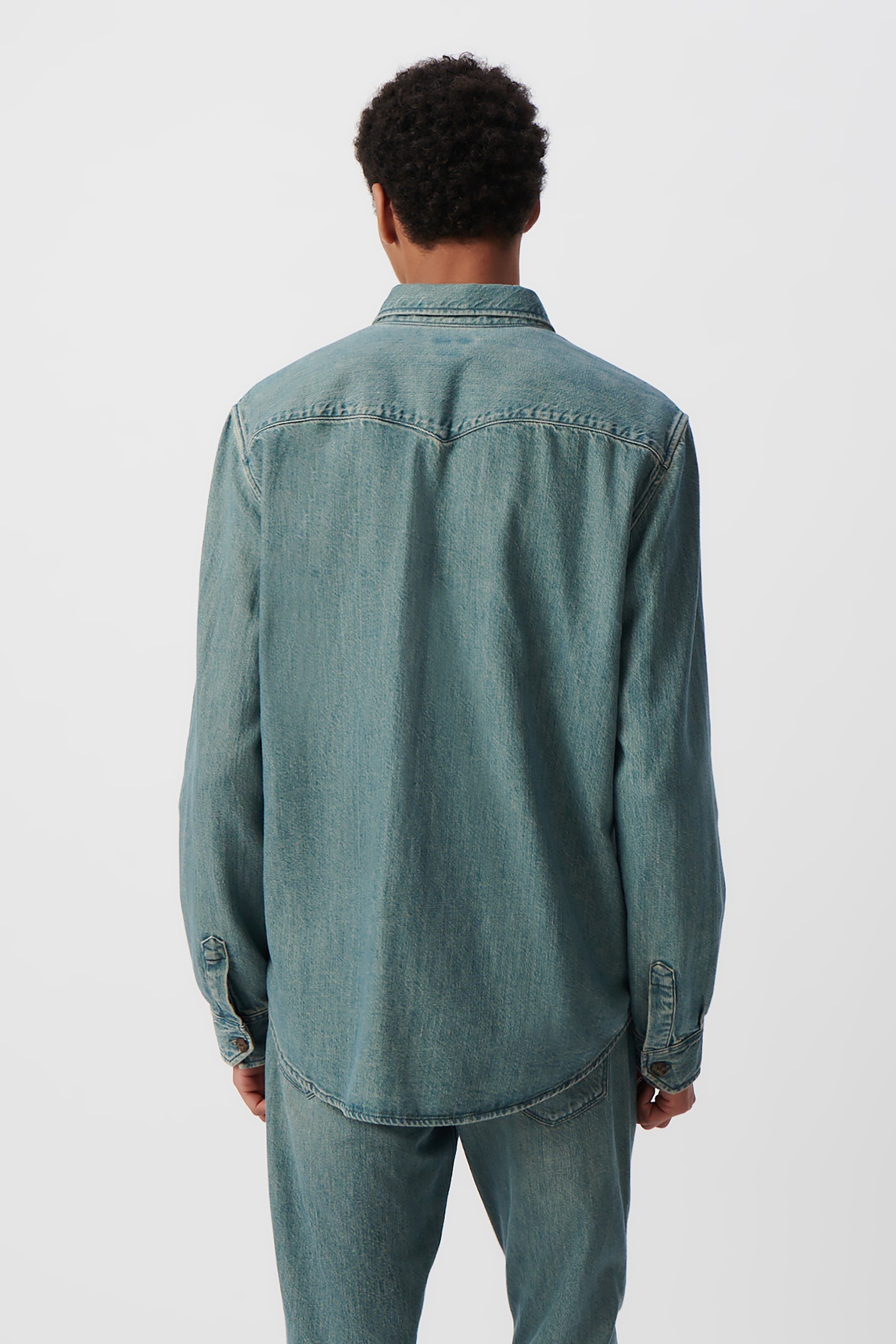 GREY BLUE DENIM REGULAR OVERSHIRT 3