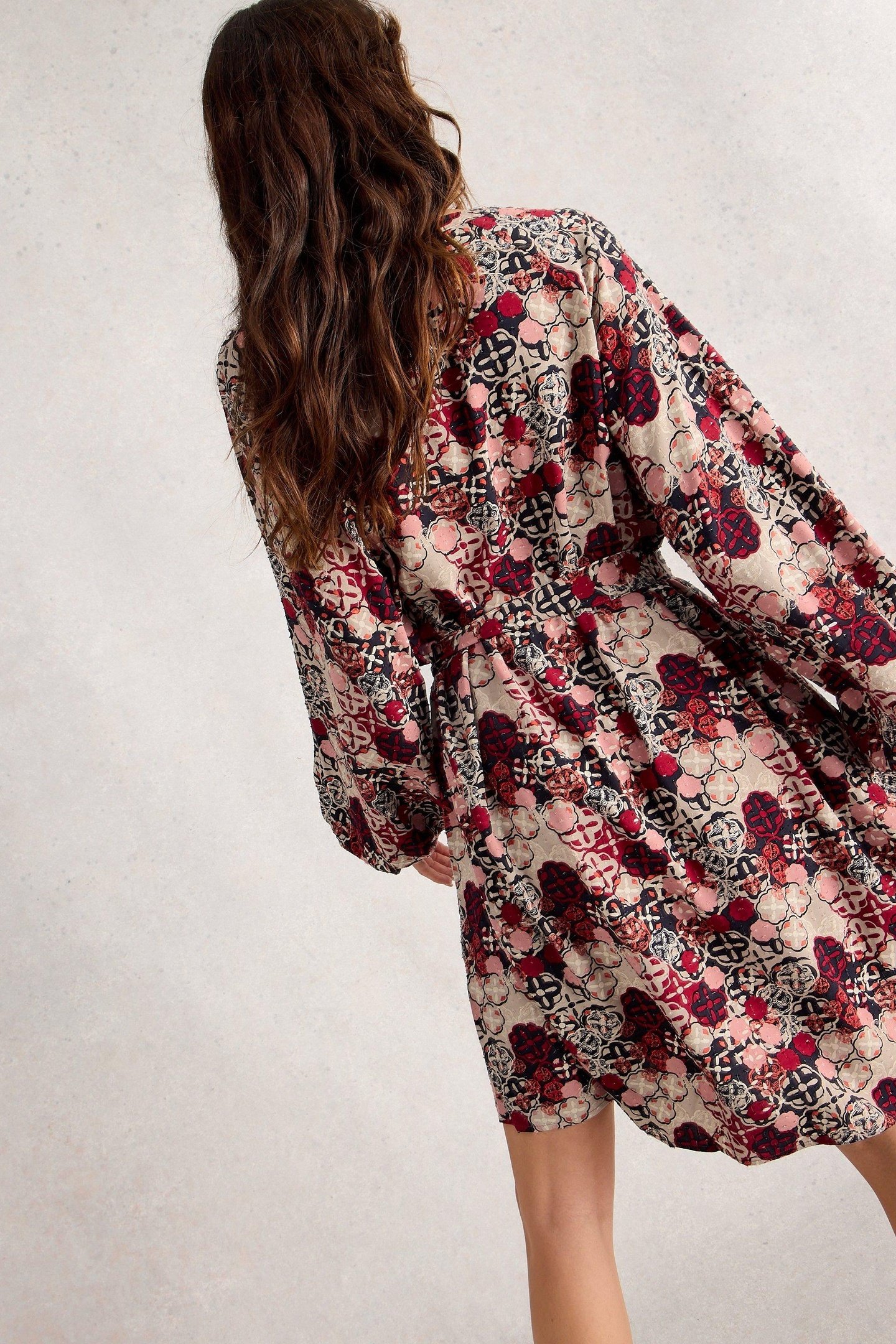 MONIQUE DRESS RED MULTI 2