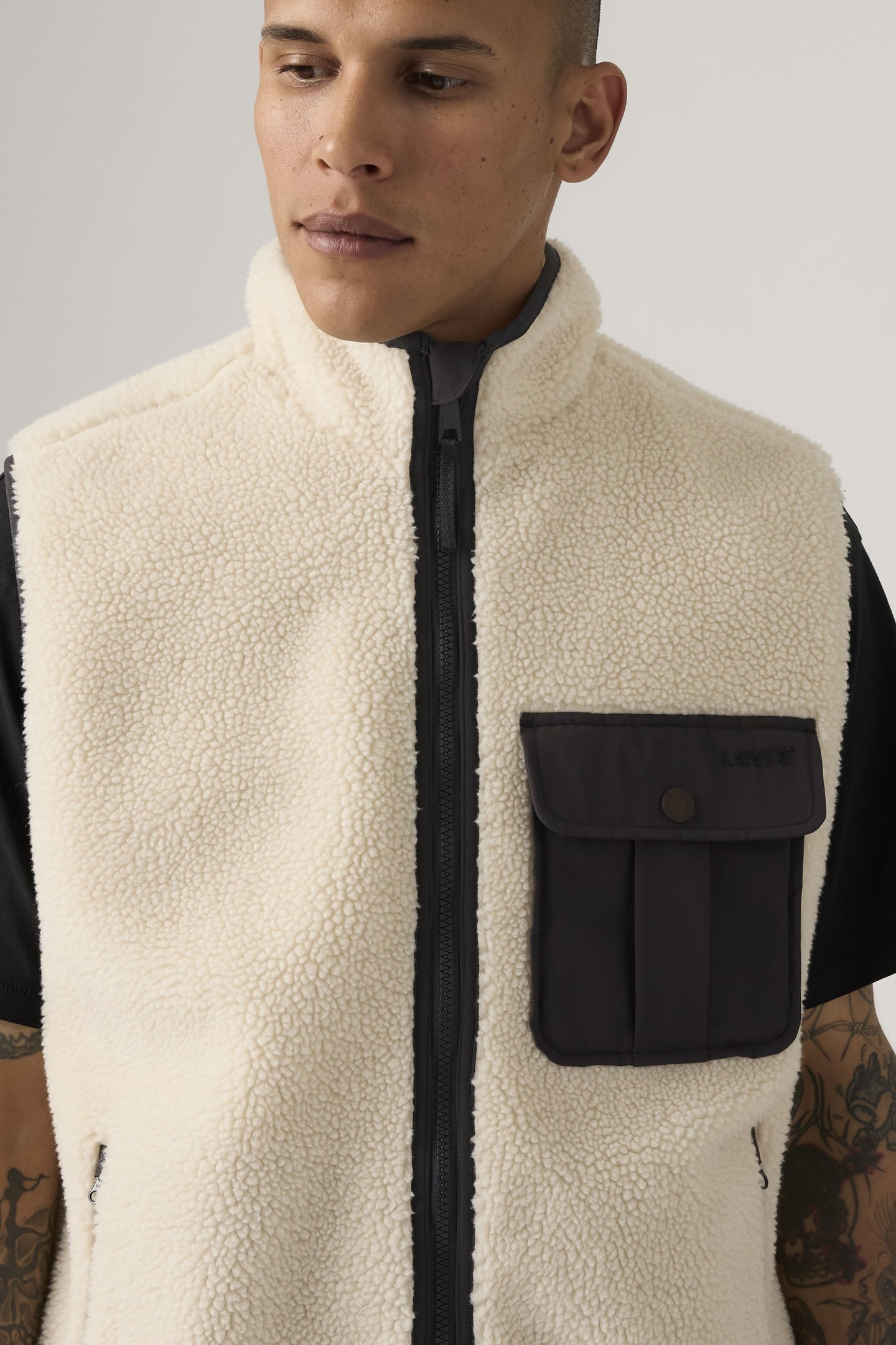 JOONIE SHERPA VEST OATMEAL 5