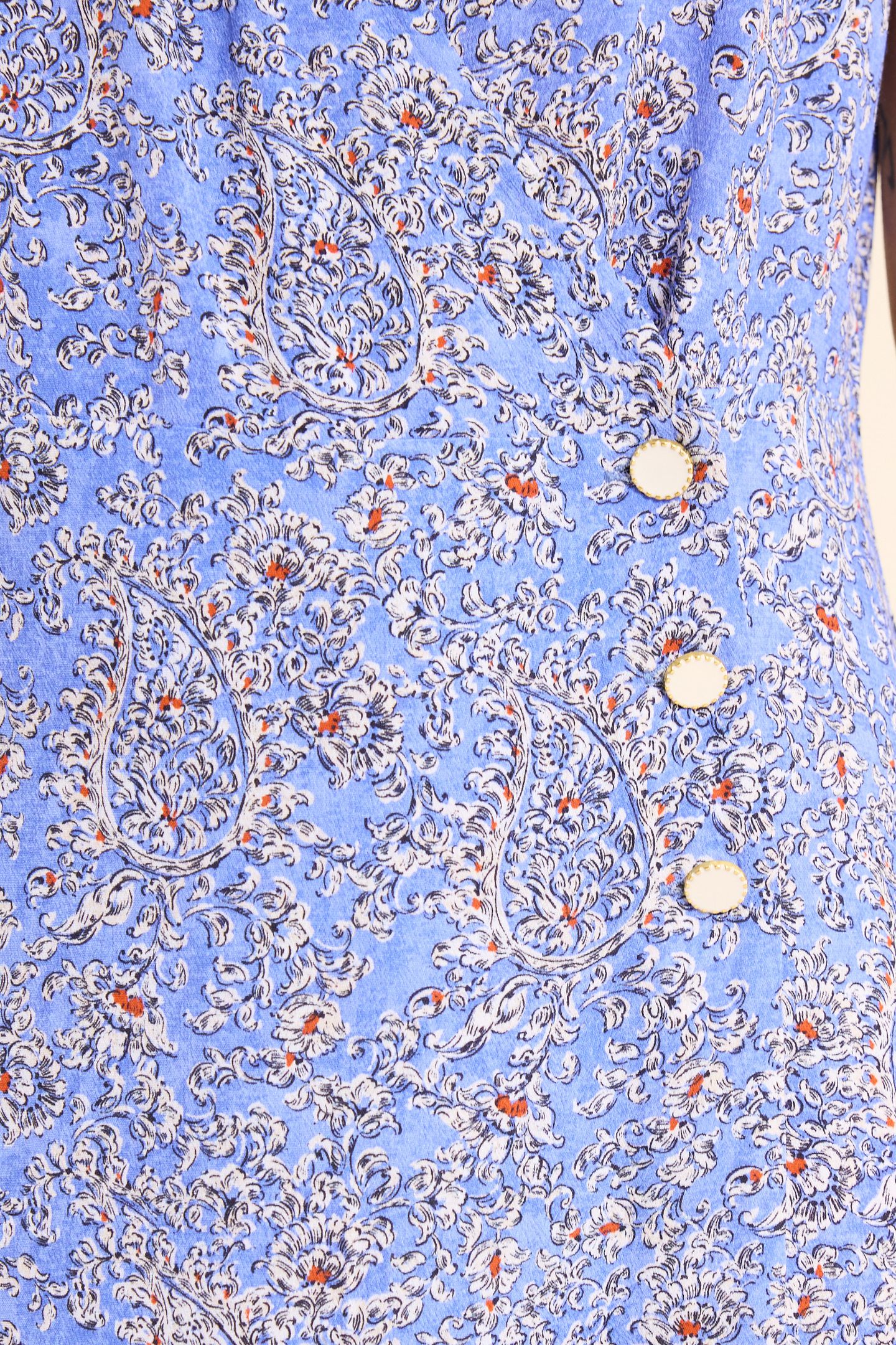 BLUE WRAP DRESS WITH FLORAL PAISLEY PRINT BLUE CERULEUM 7