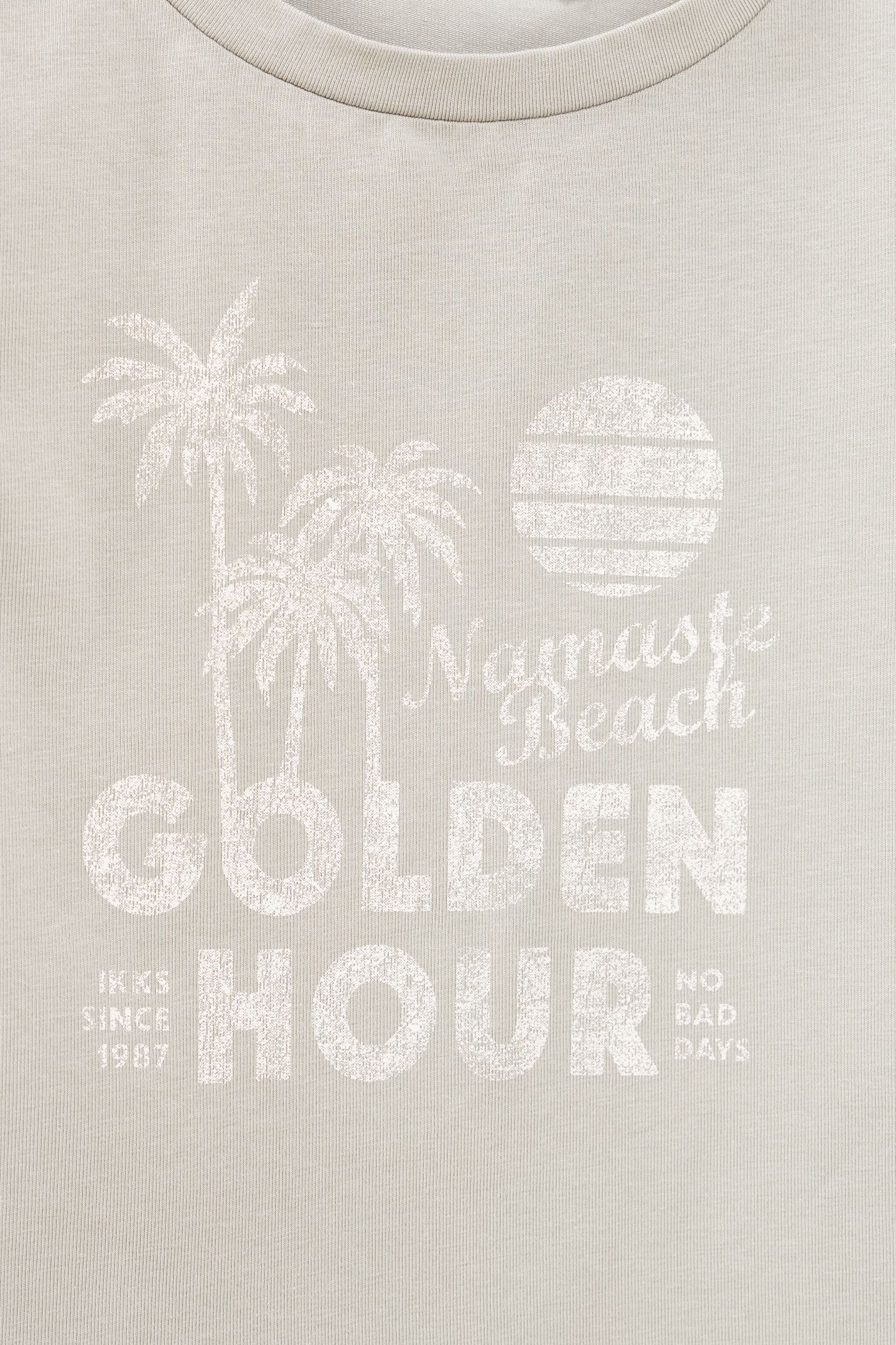 GREEN MESSAGE AND PALM CROPPED T-SHIRT 4