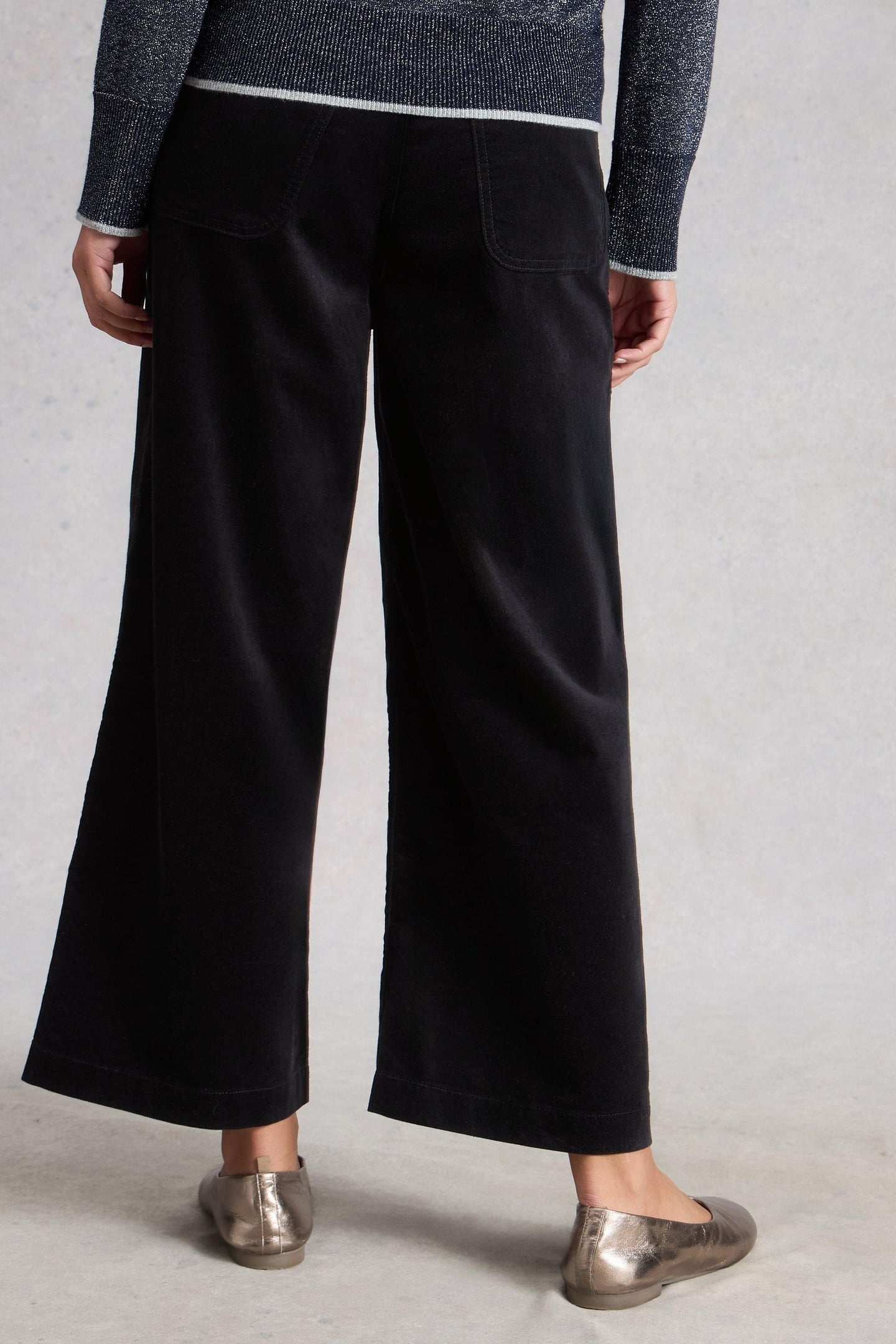TIA VELVET WIDE LEG CROP PURE BLACK 2