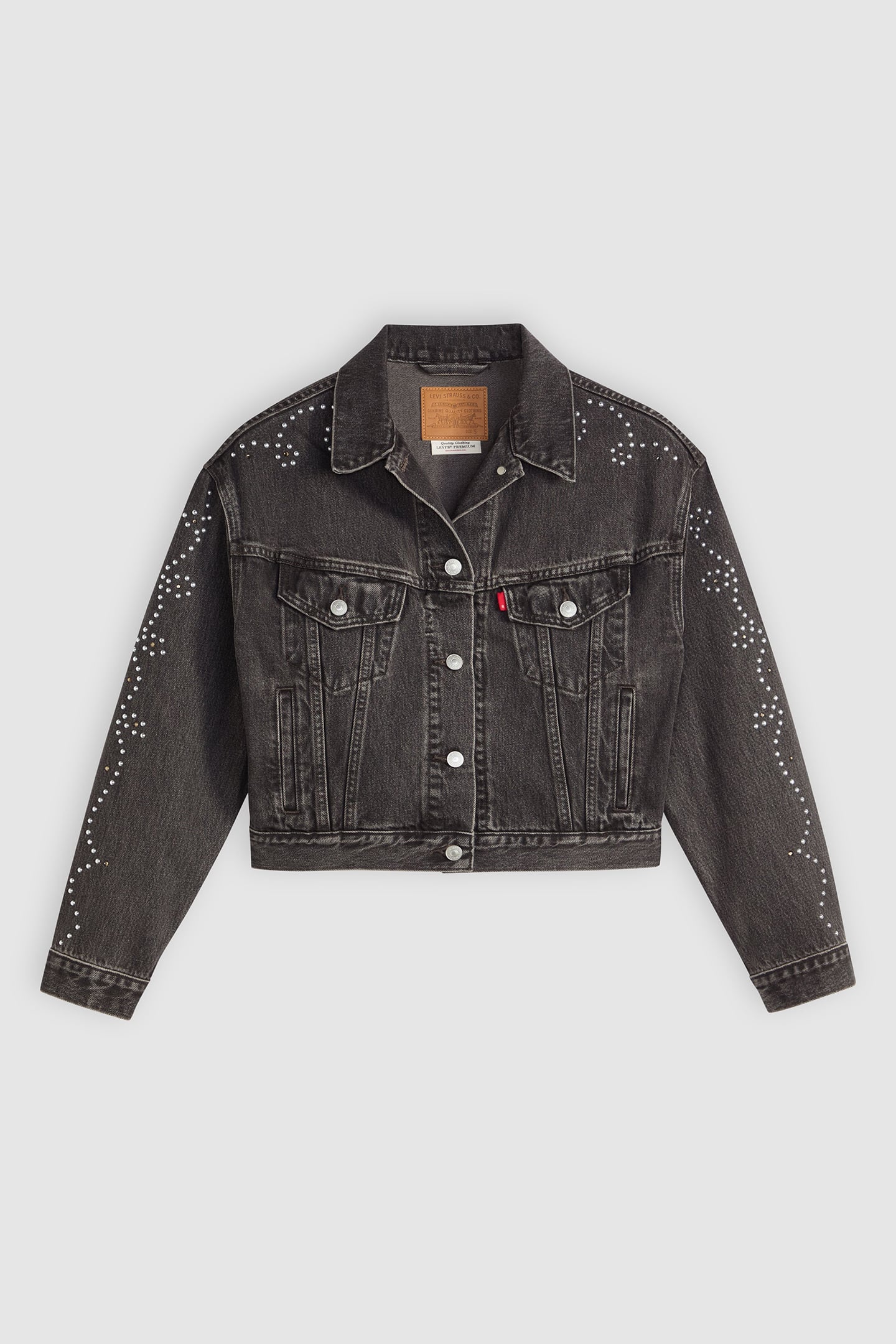 SHRUNKEN 90S NO PLEAT BEJEWELED TRUCKER 4