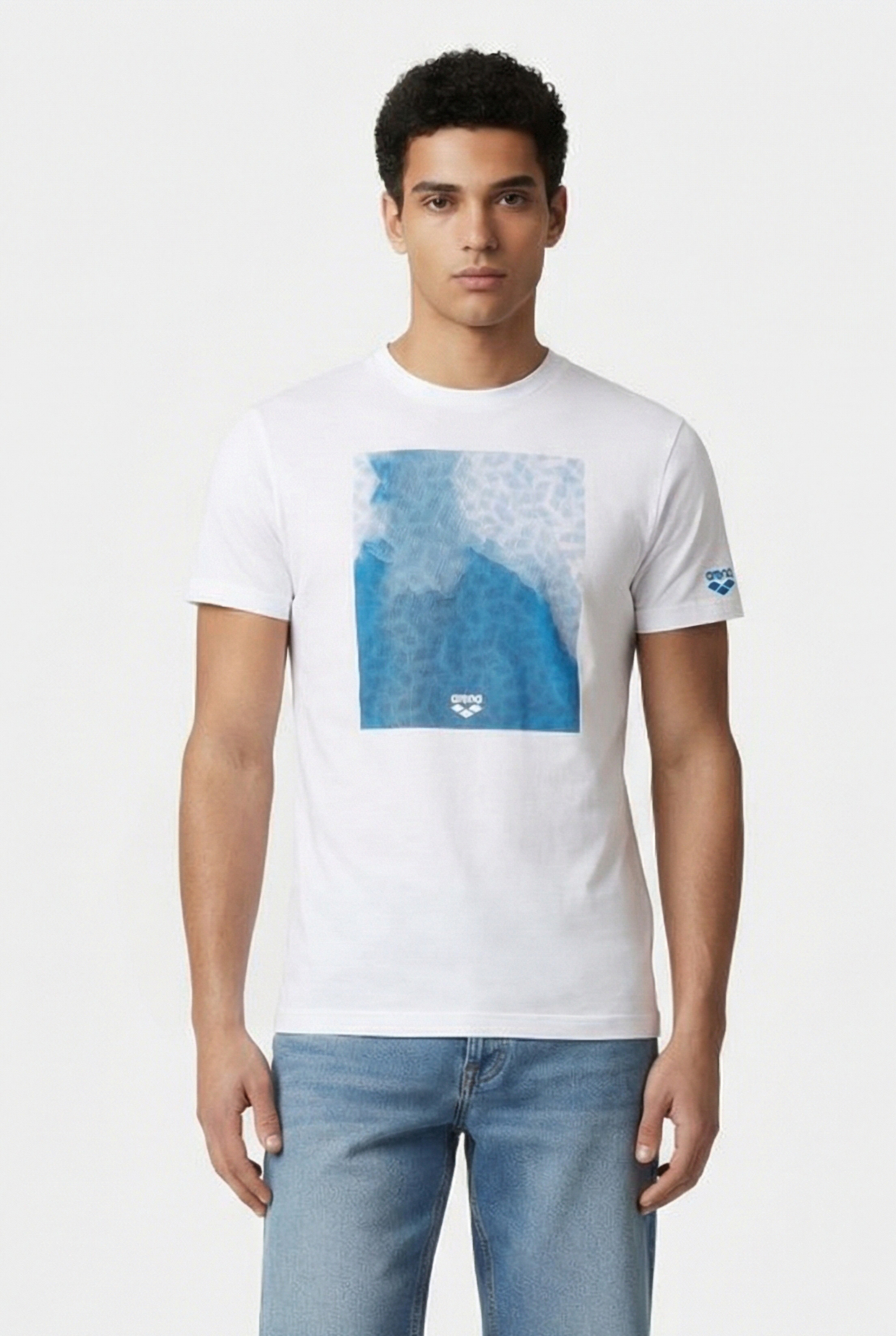 MEN'S T-SHIRT SOLID COTTON WHITE-WATER MONOGRAM 1