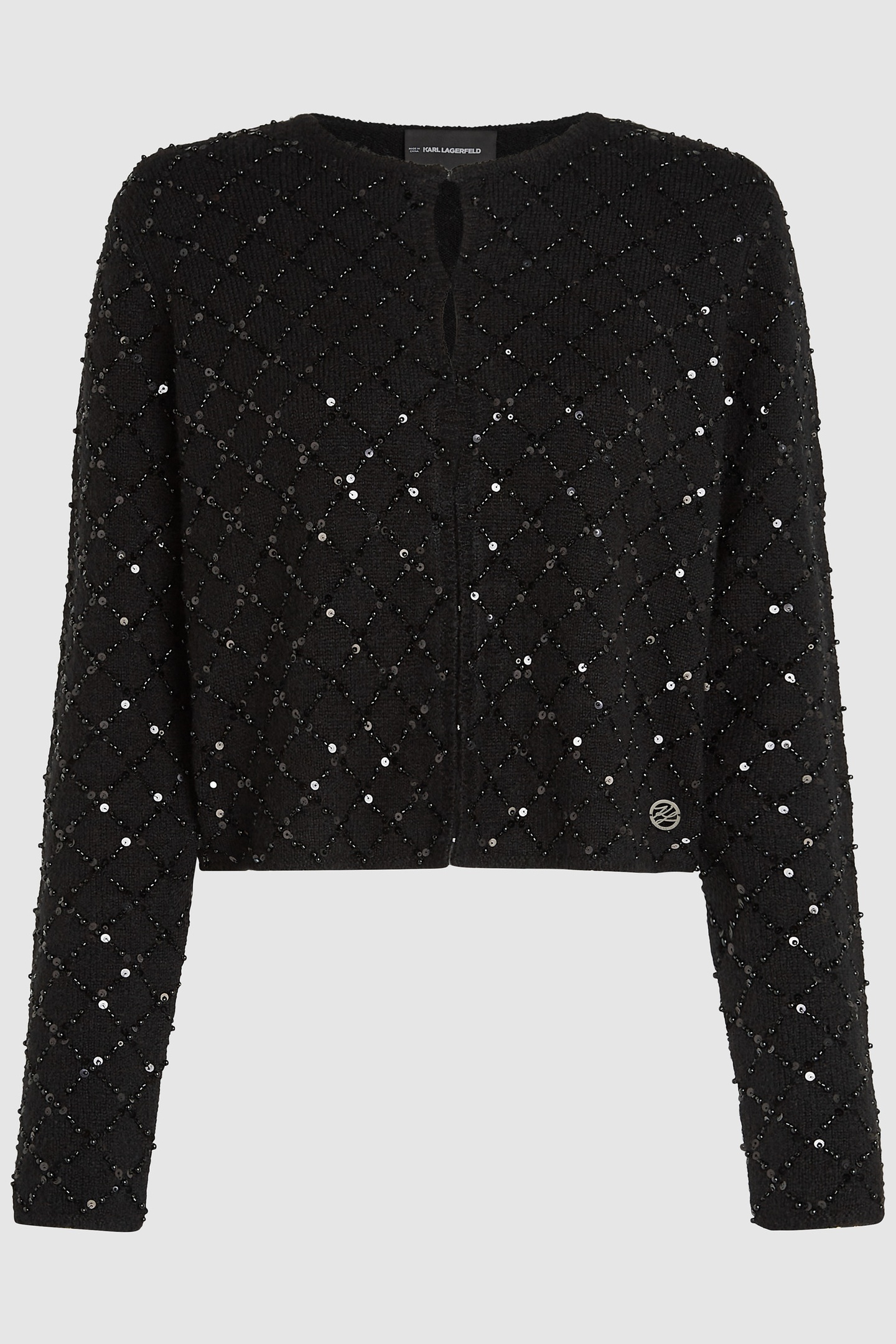 BLACK EMBELLISHED KNIT CARDIGAN 5