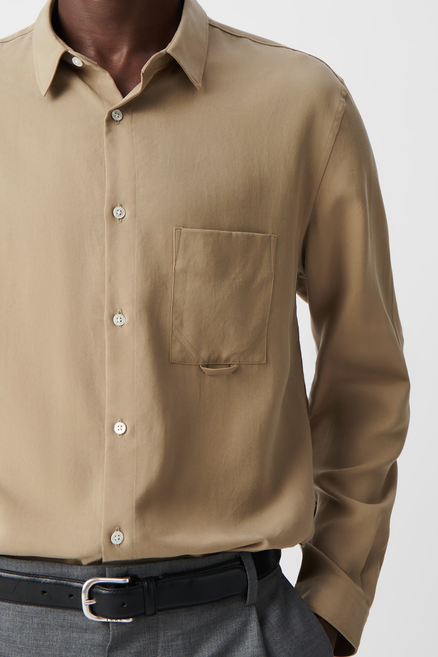 BEIGE LYOCELL® LENZING™ ECOVERO™ REGULAR SHIRT 5
