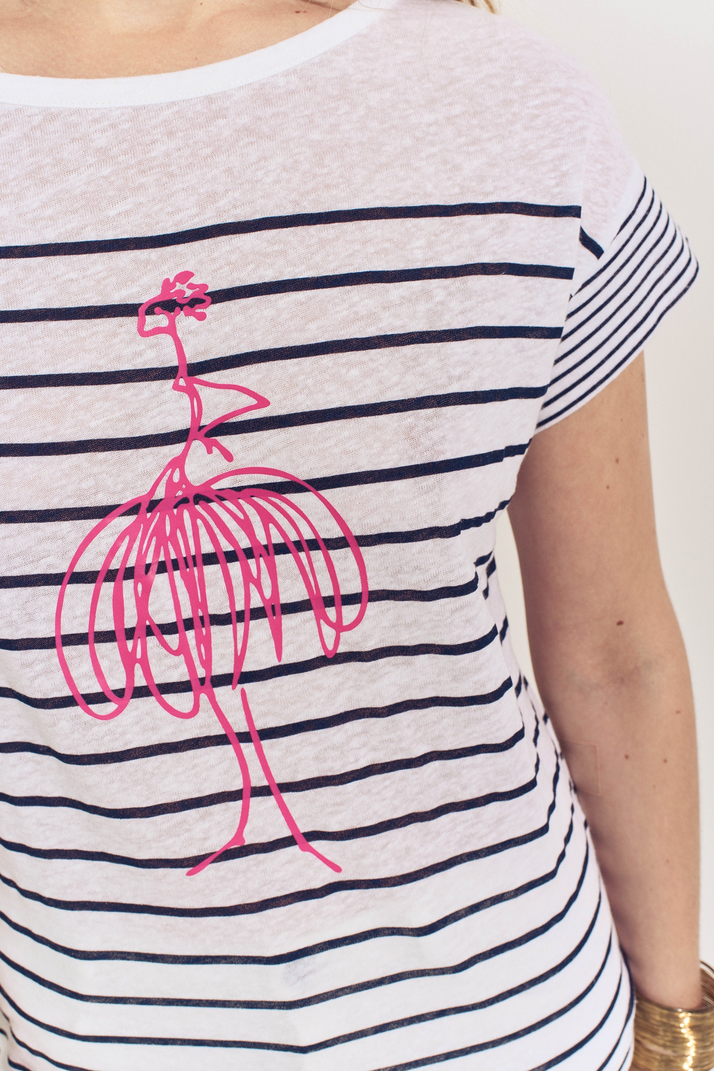 MOLLY- WHITE NAVY STRIPE T-SHIRT & DANCER 3