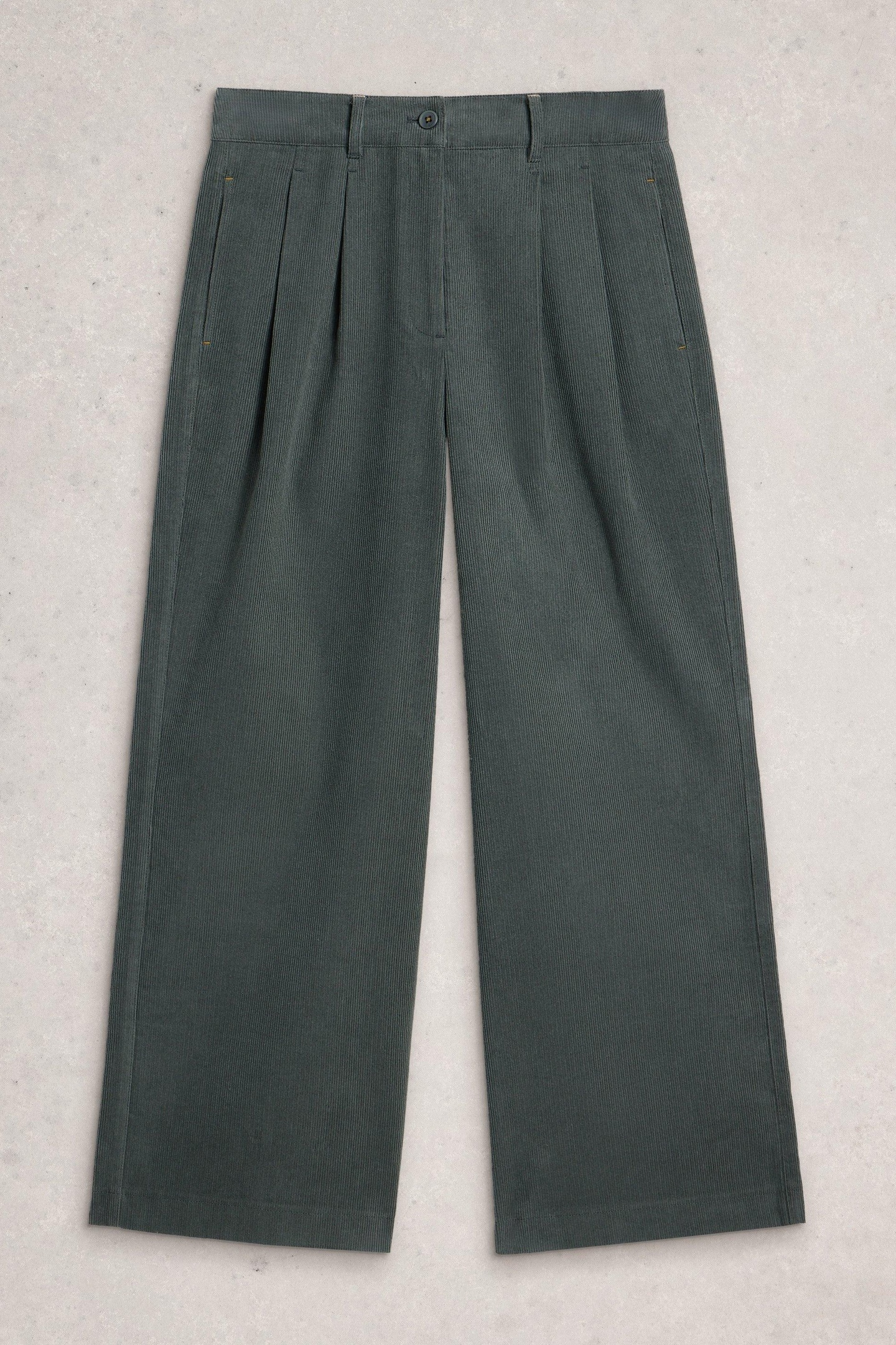 SASHA CORD WIDE LEG TROUSER DARK GREEN 3