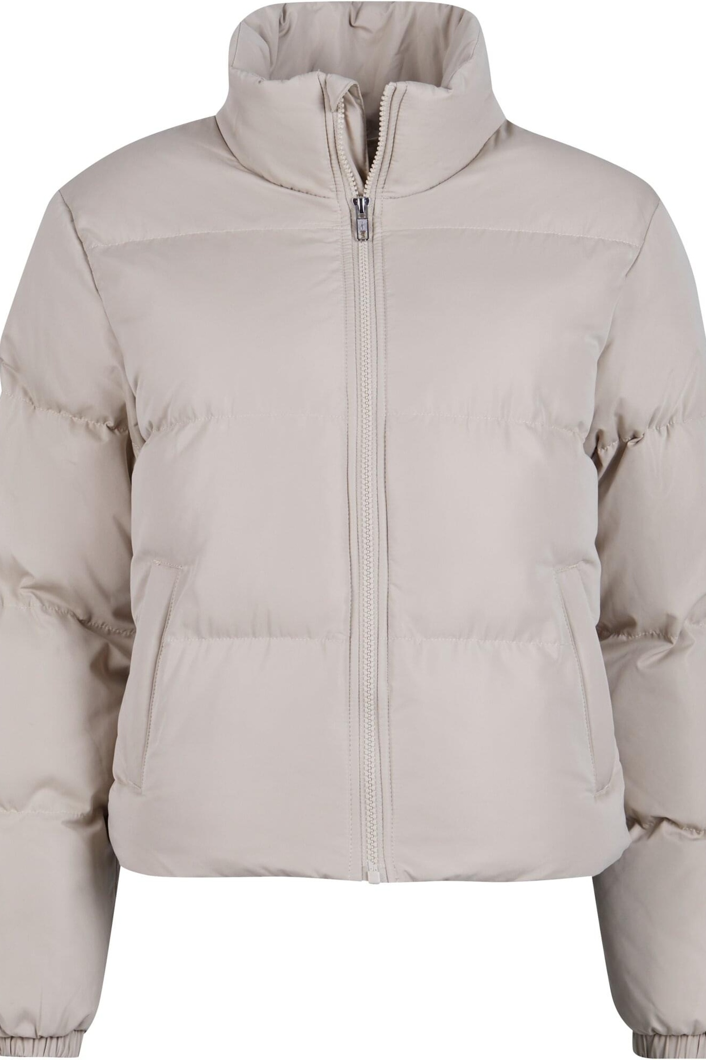 LADIES SHORT PEACHED PUFFER JACKET WET SAND 7