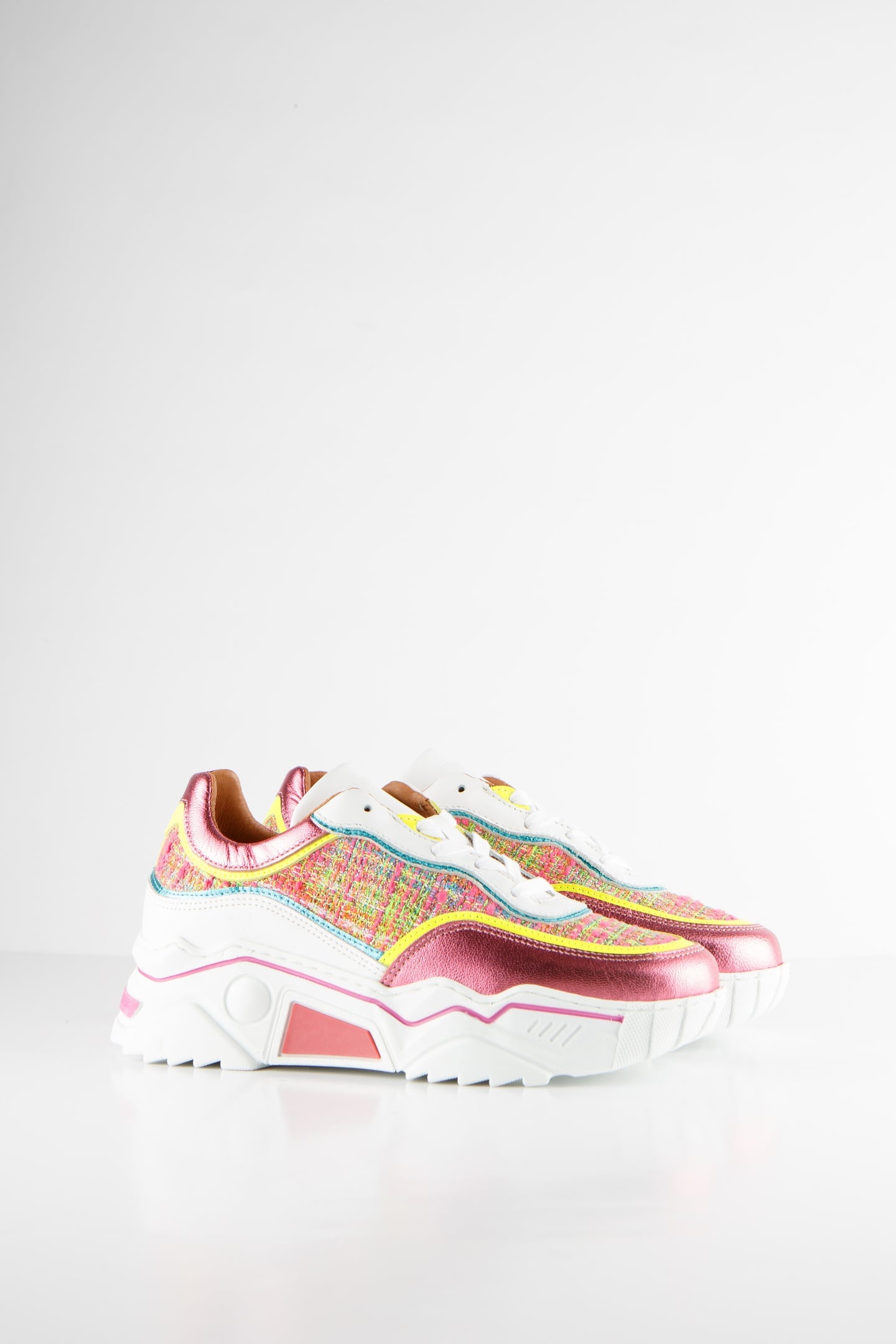 MOON TWEED SNEAKER PINK / YELLOW 4