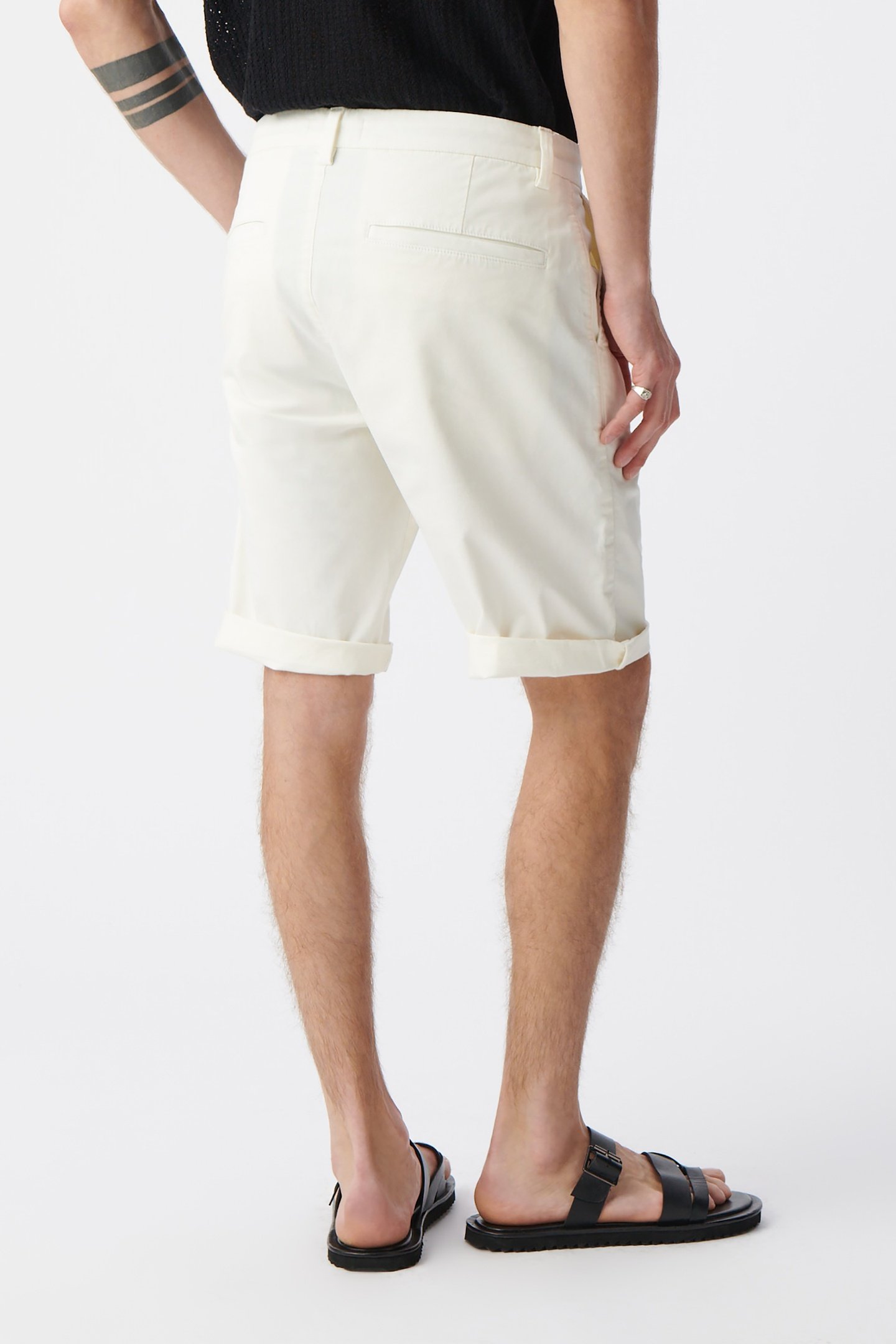 CHALK TAPERED CHINO BERMUDAS 3