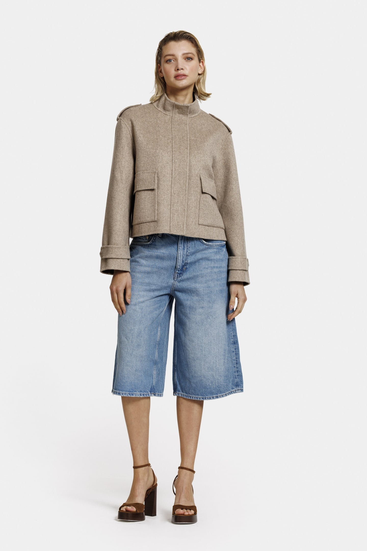 BEVERLY JACKET D BEIGE MELANGE 1