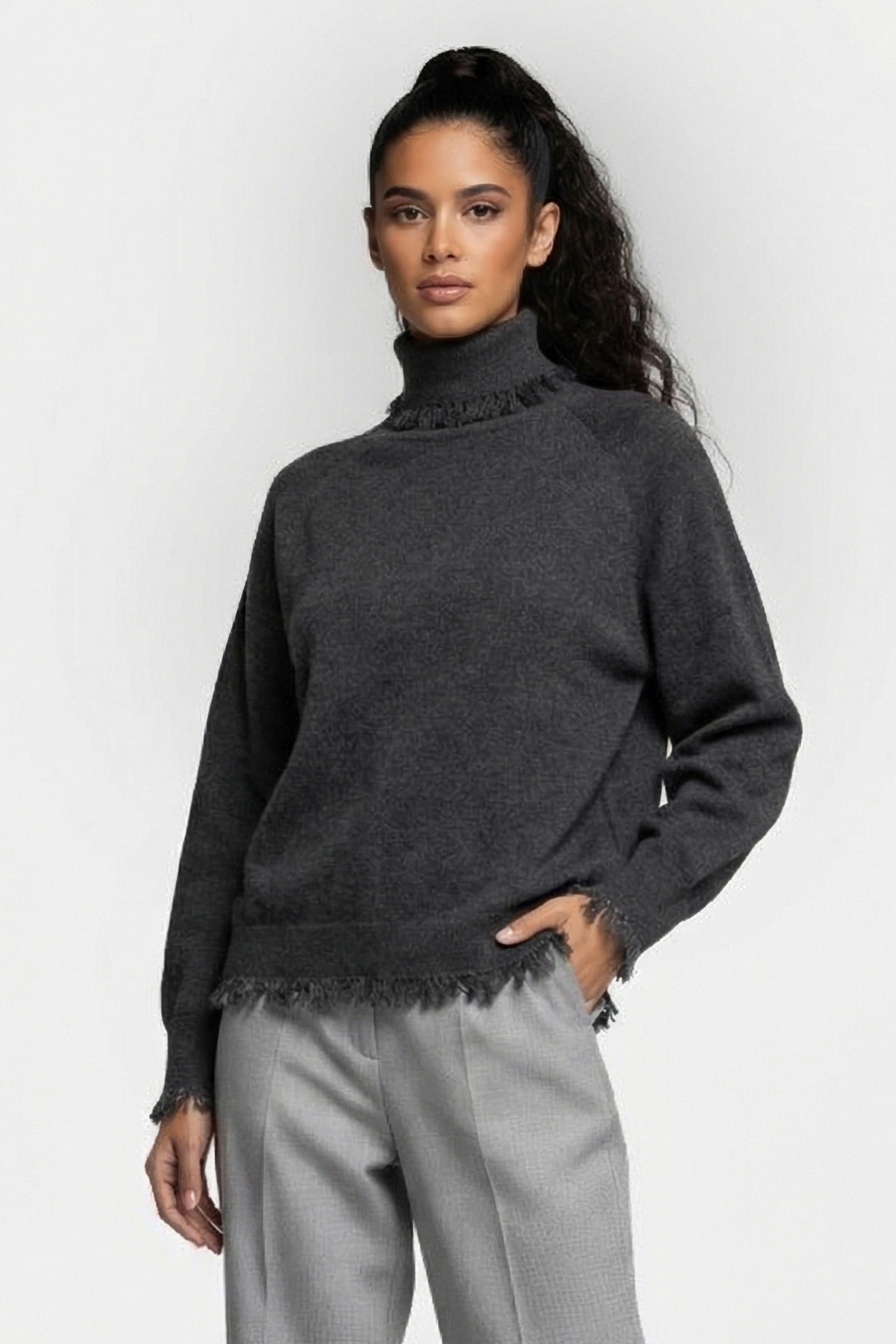 SUMAC PULLOVER DARK GREY MELANGE 1