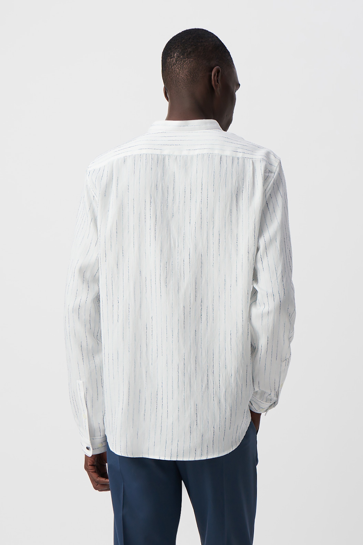 WHITE REGULAR SHIRT WITH EMBROIDERED STORM STRIPES 3