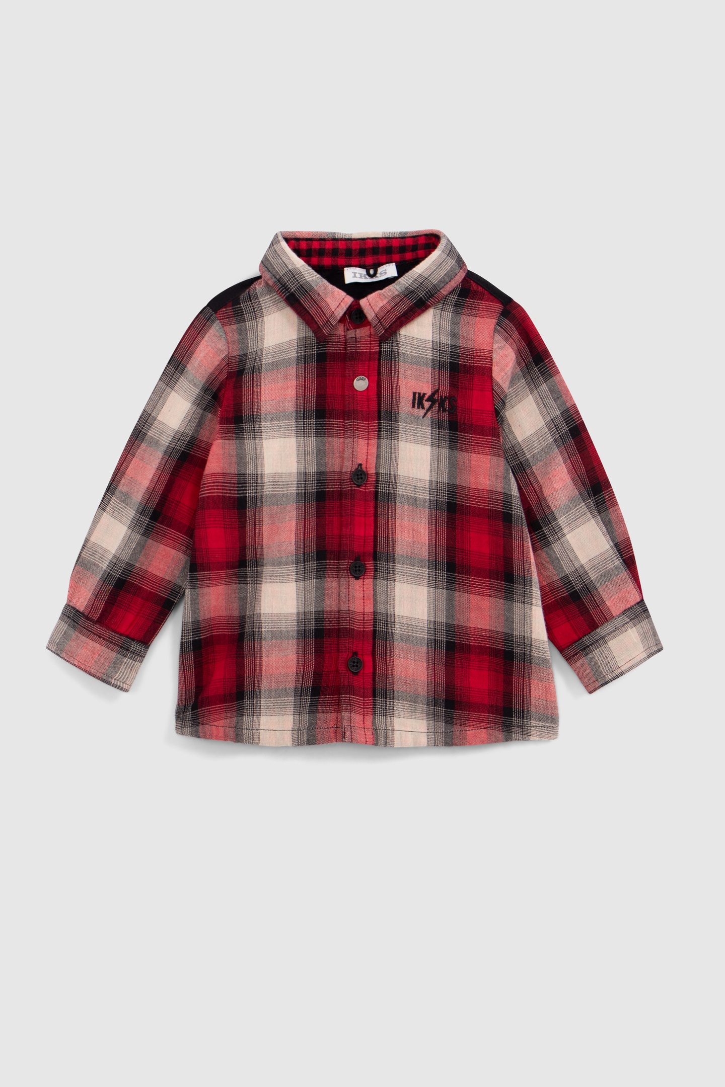RED TWO-PLY SHIRT, CHECK PATTERN, BABY BOY 3