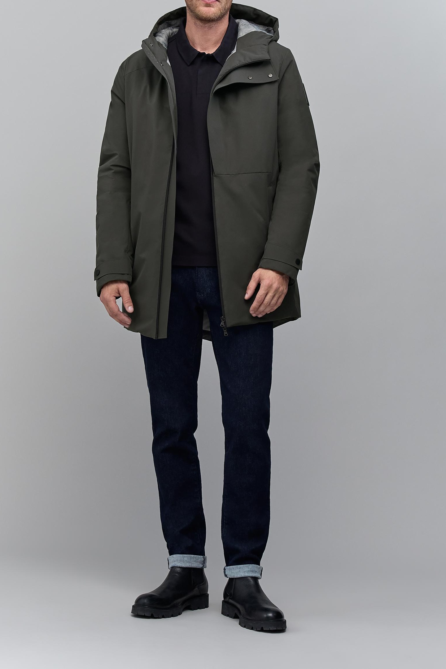 PARKA DARK GREEN INTERIOR MARBLE PRINT WATERPROOF HOMME 1