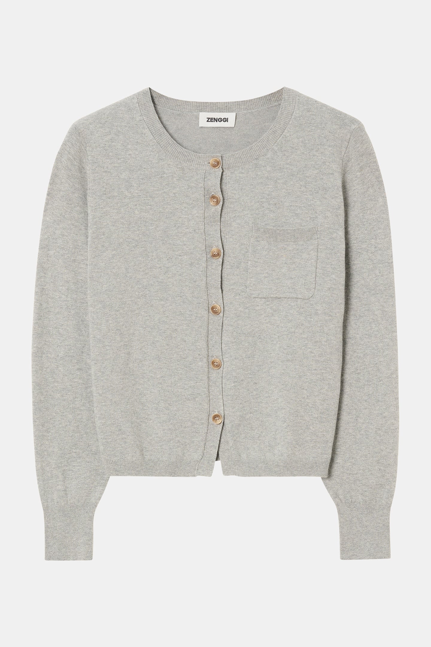 CASHMERE CARDIGAN LIGHT GREY MELANGE 4