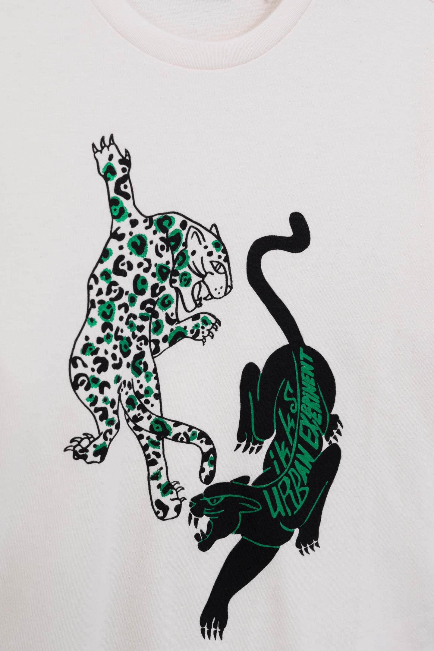 BOY'S ECRU ORGANIC COTTON VISUAL DOUBLE PANTHER T-SHIRT 3