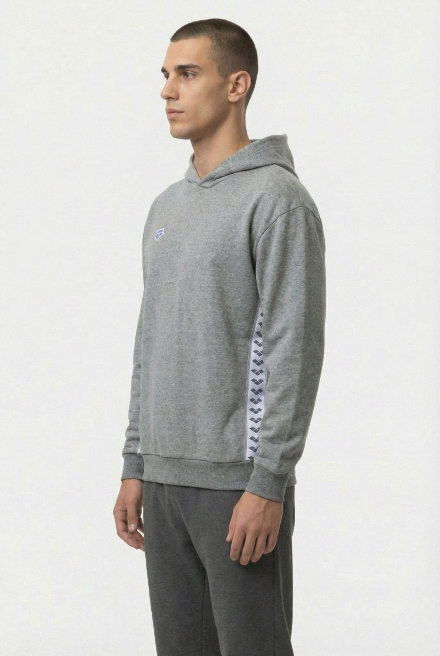 UNISEX HOODIE TEAM DARK GREY MELANGE WHITE BL 6