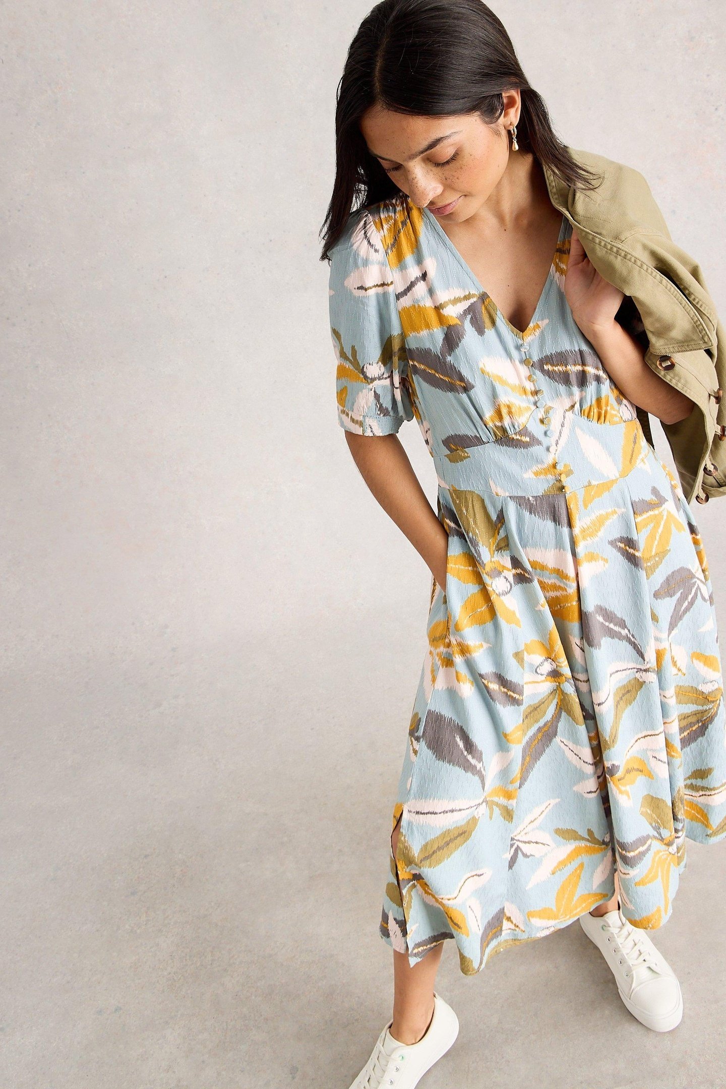 HAZEL BIAS CUT DRESS BLUE MULTI 2