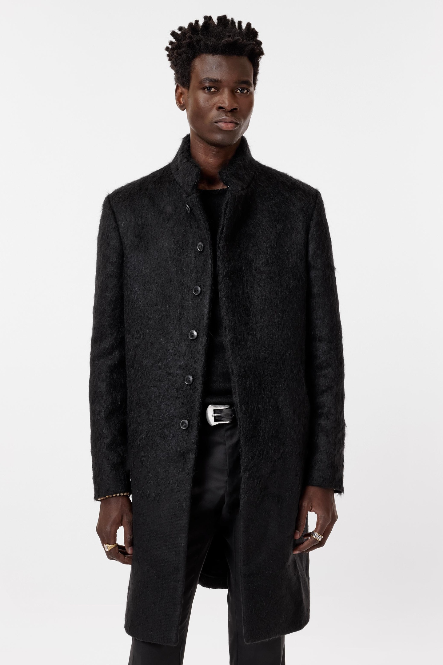 John Varvatos Hidden Cf Placket Button Front Slim Fit Black Maat: 56 | Single-Breasted Mantels Outlet | Heren | Zwart