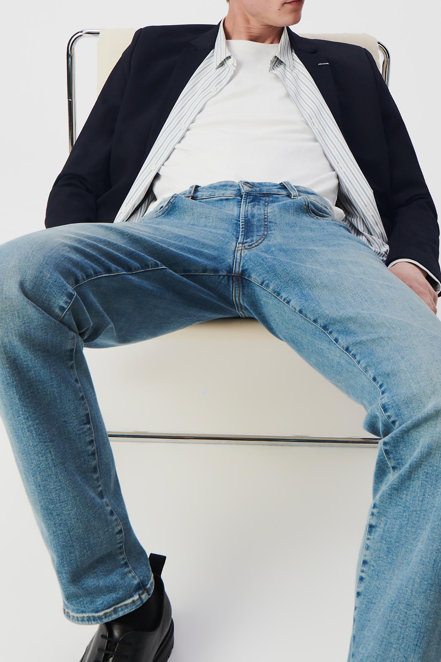 NAVY MILANO KNIT LOOSE SUIT JACKET 10