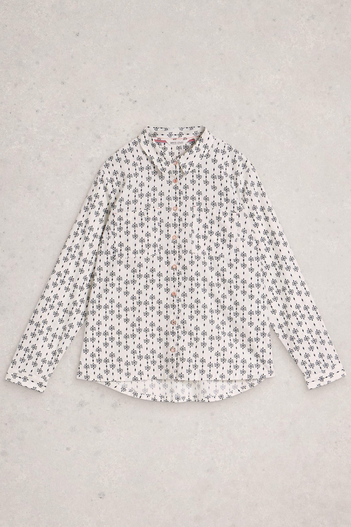 SOPHIE ORGANIC COTTON SHIRT WHITE PRINT 3
