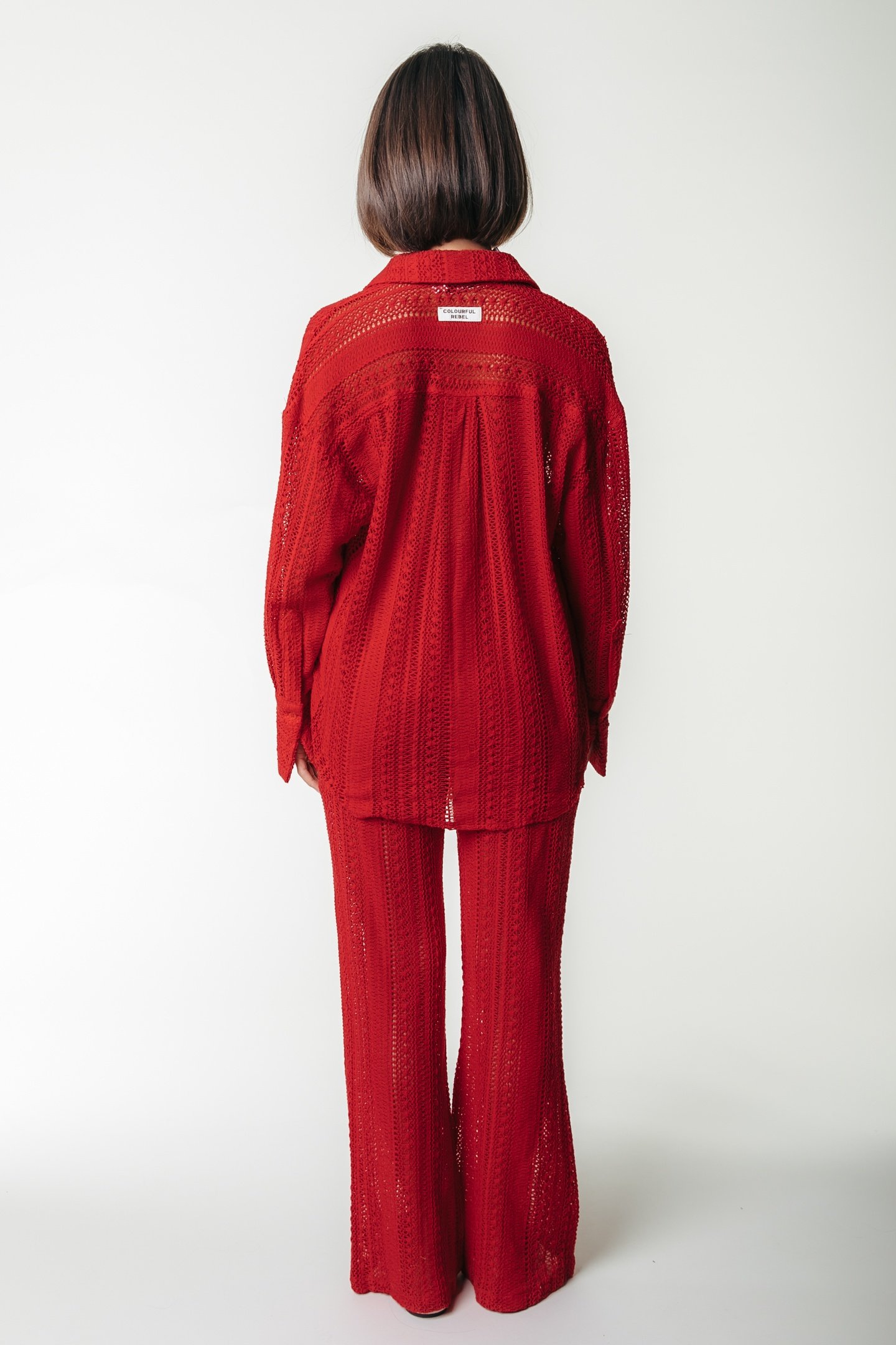 MELODY CROCHET STRAIGHT PANTS POPPY RED 2