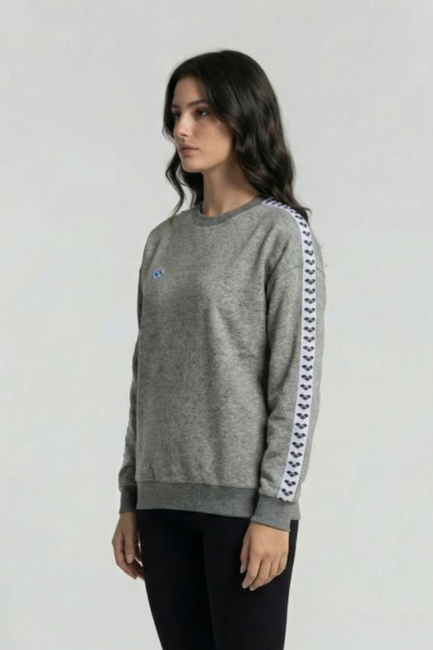 UNISEX SWEAT TEAM OVERSIZE DARK GREY MELANGE WHITE BL 6